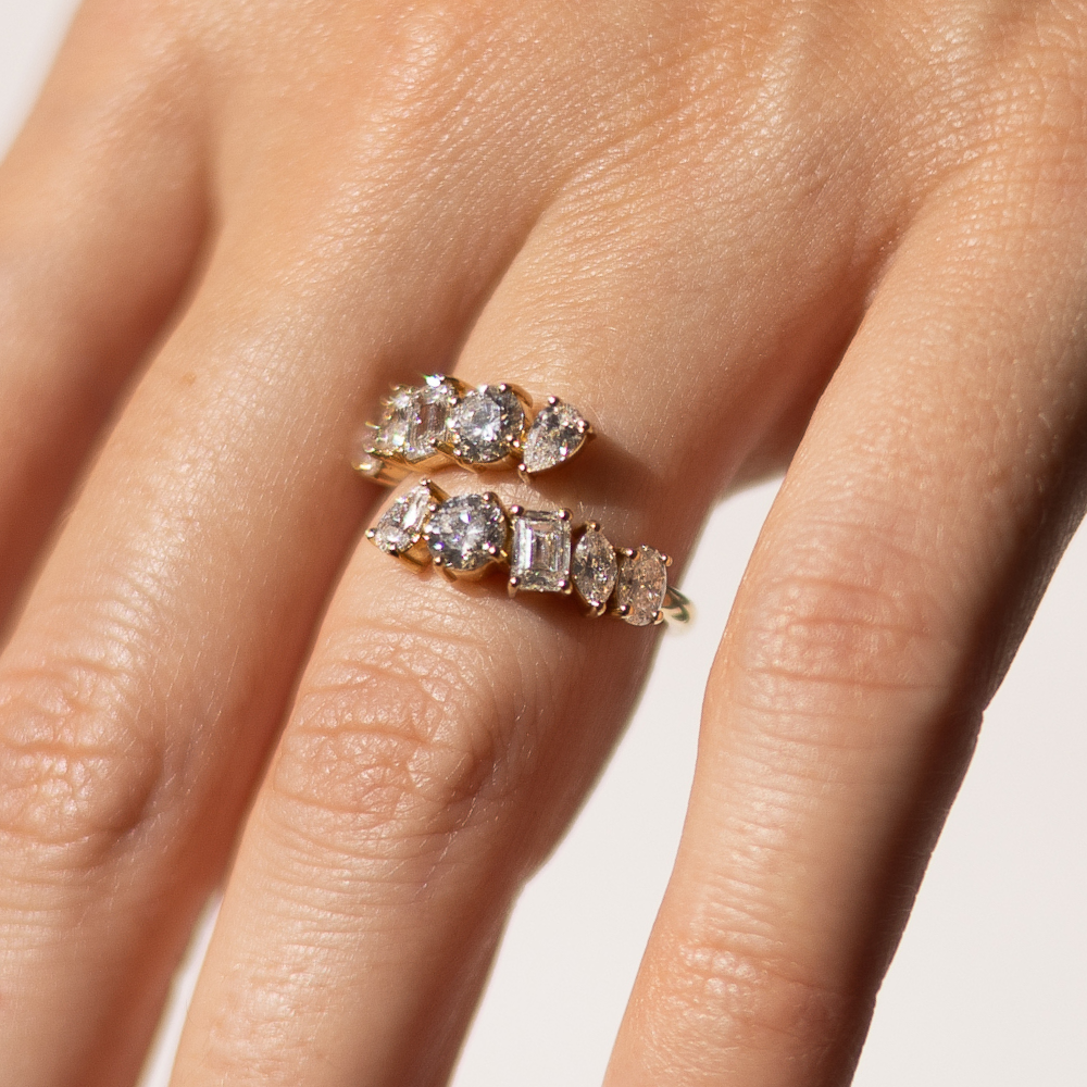 Custom Multi-Stone Diamond Wrap Ring