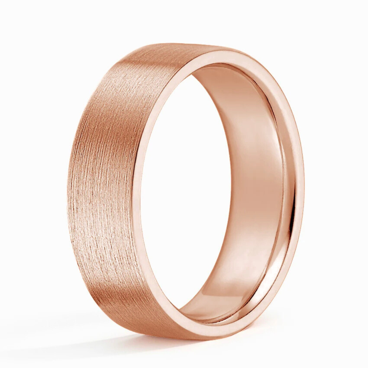 Men's 7mm Brushed Matte Cigar Wedding Band