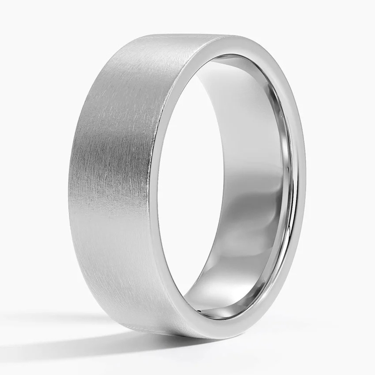 Men's 7mm Brushed Matte Cigar Wedding Band