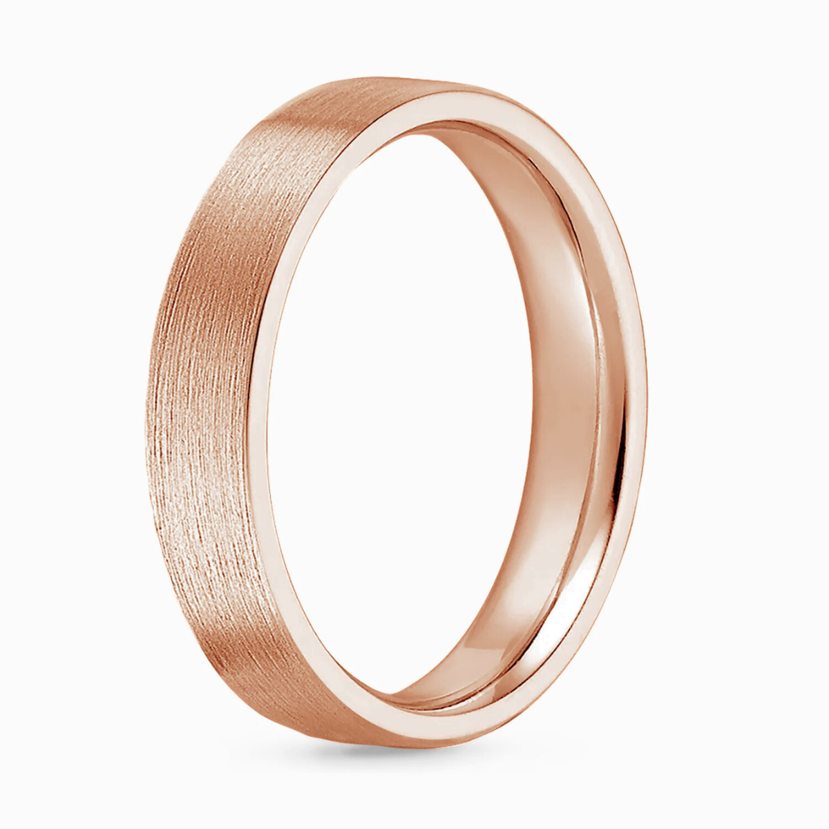 Men's 7mm Brushed Matte Cigar Wedding Band