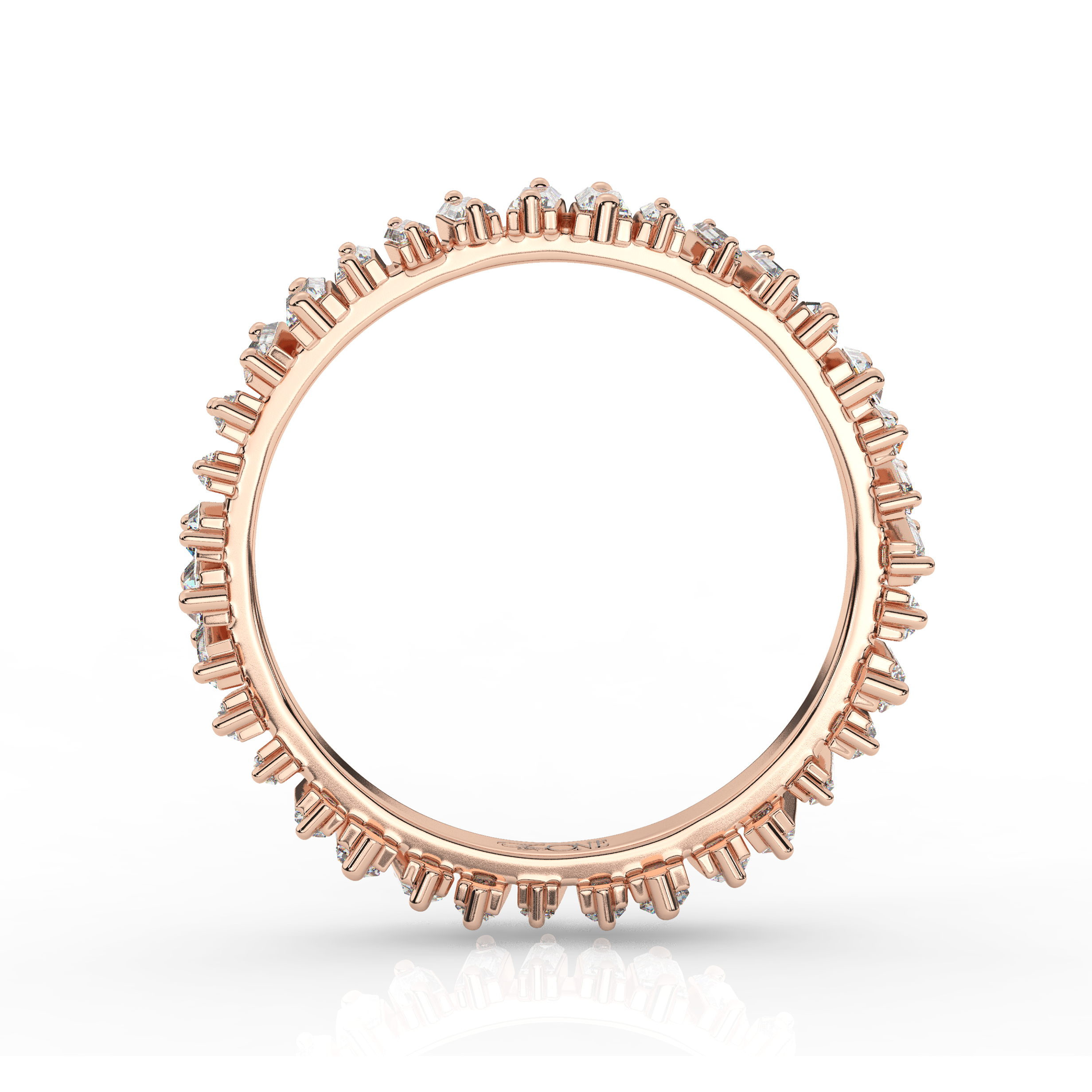 Baguette Diamond Band Rose Gold