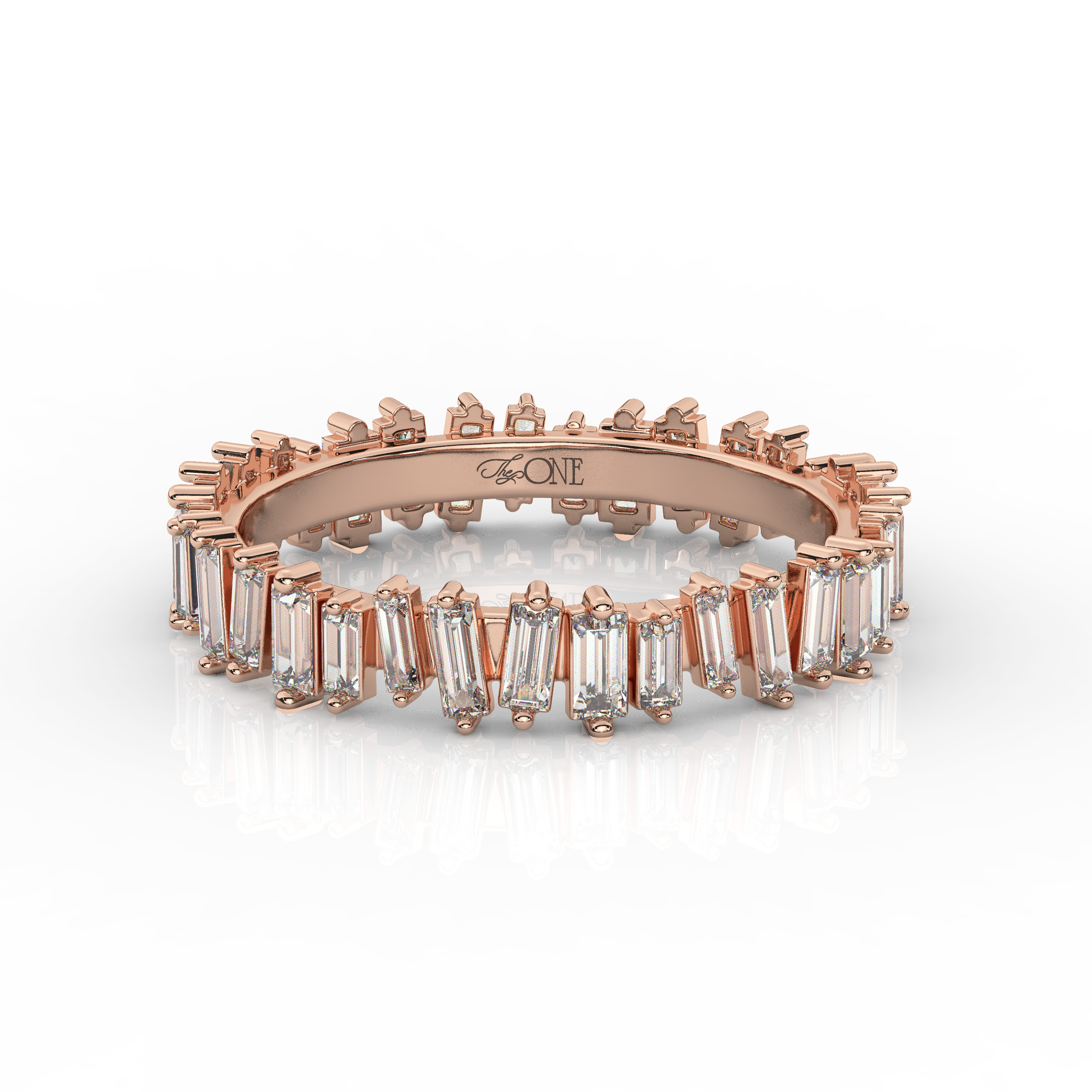 Baguette Diamond Band Rose Gold