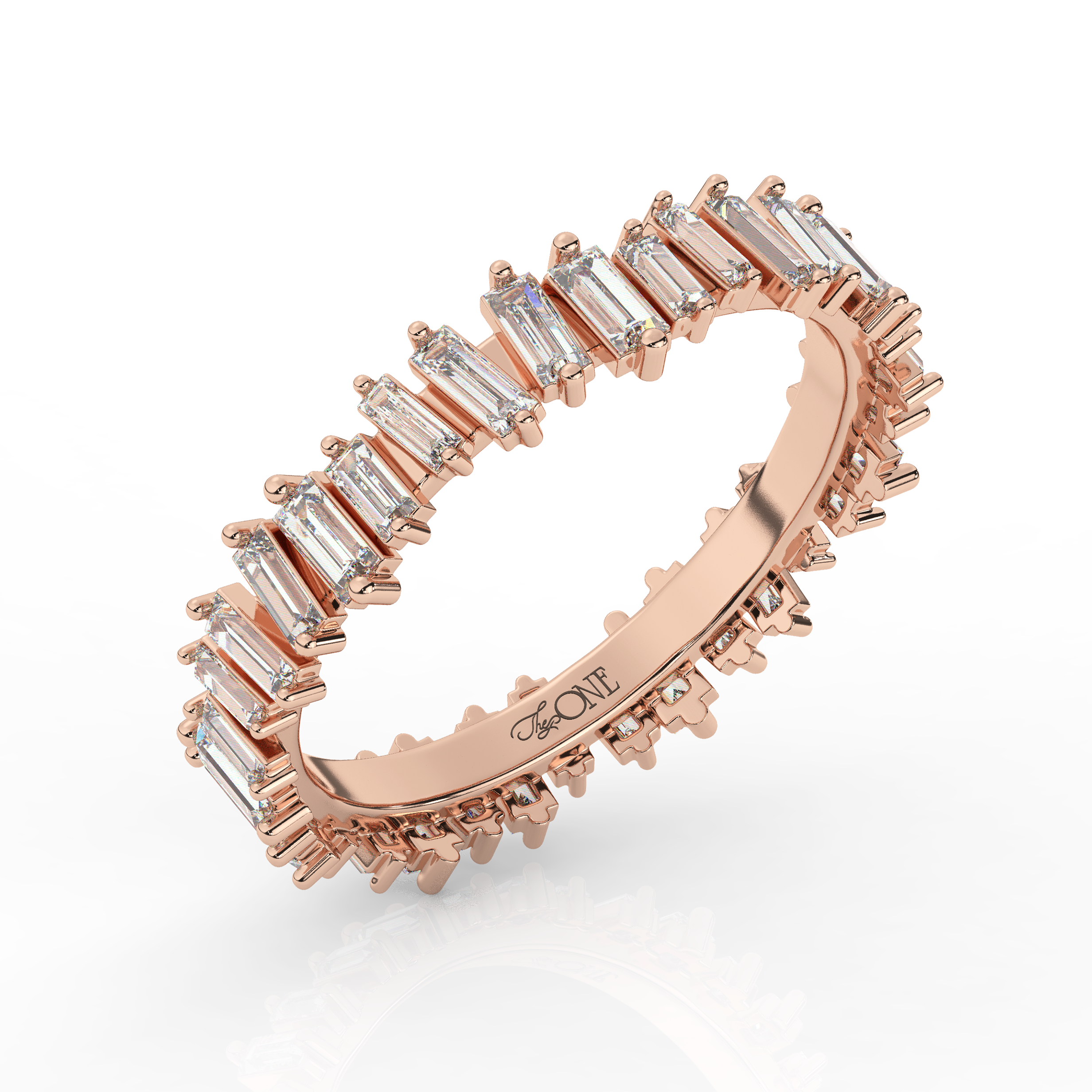 Baguette Diamond Band Rose Gold