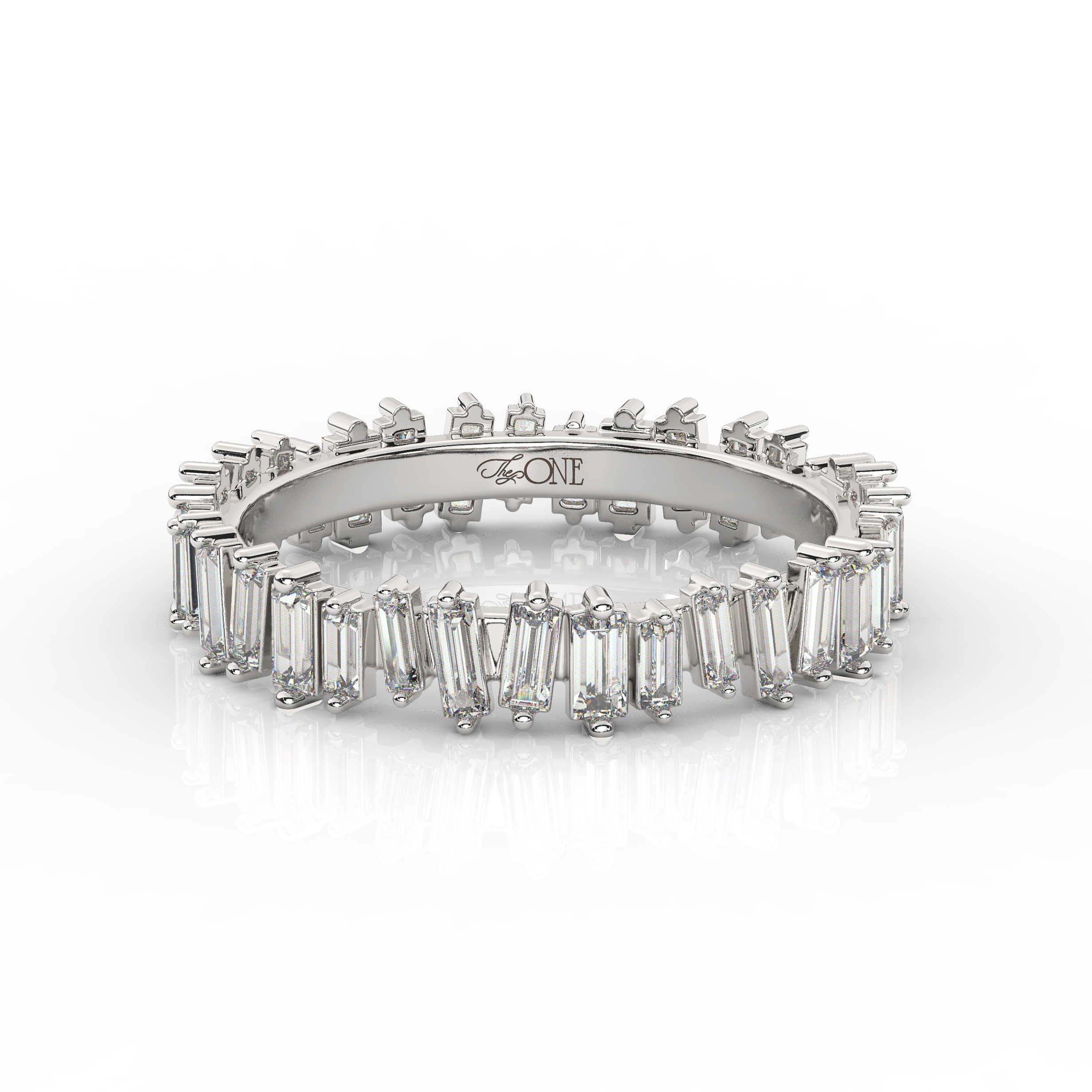 Baguette Diamond Band White Gold