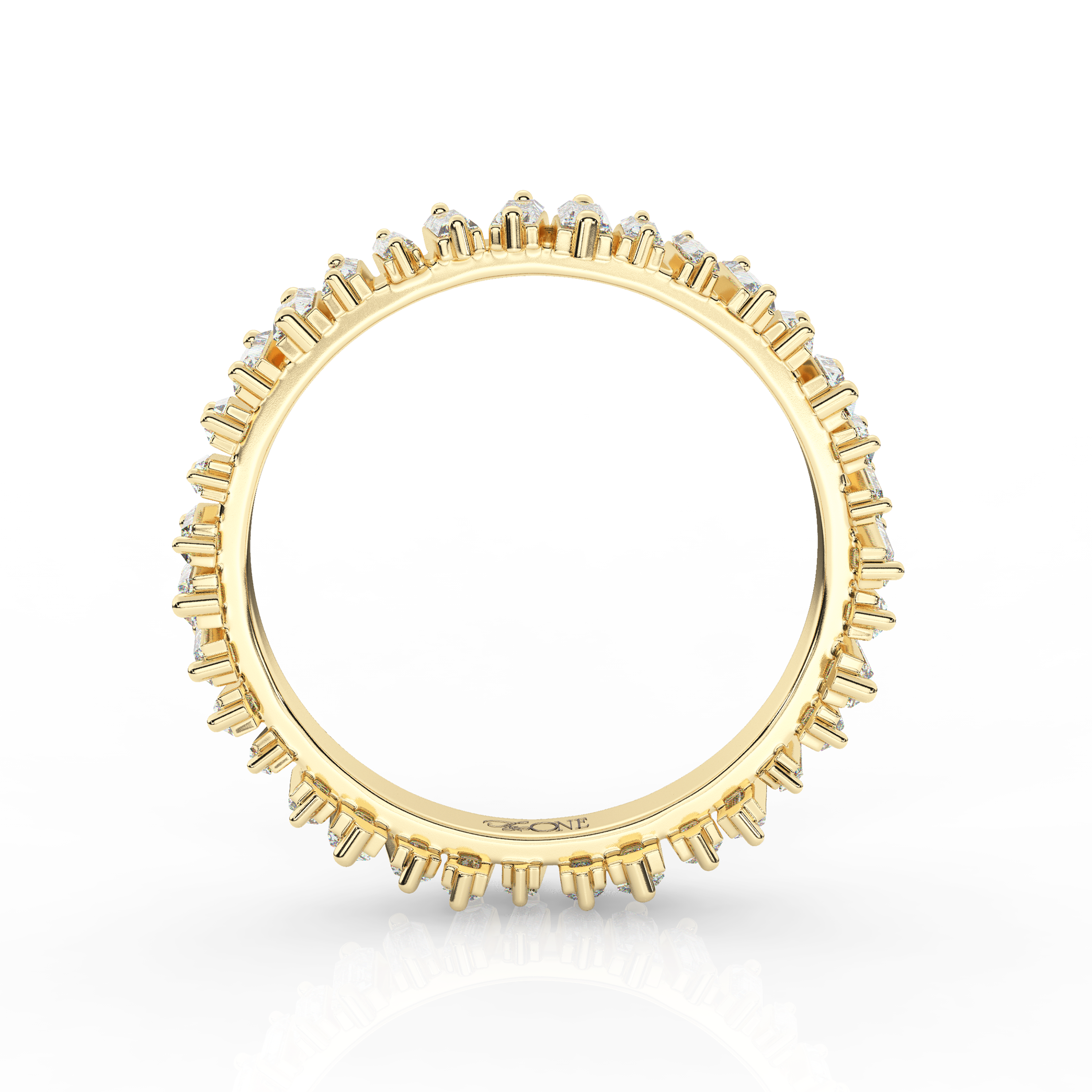 Baguette Diamond Band Yellow Gold