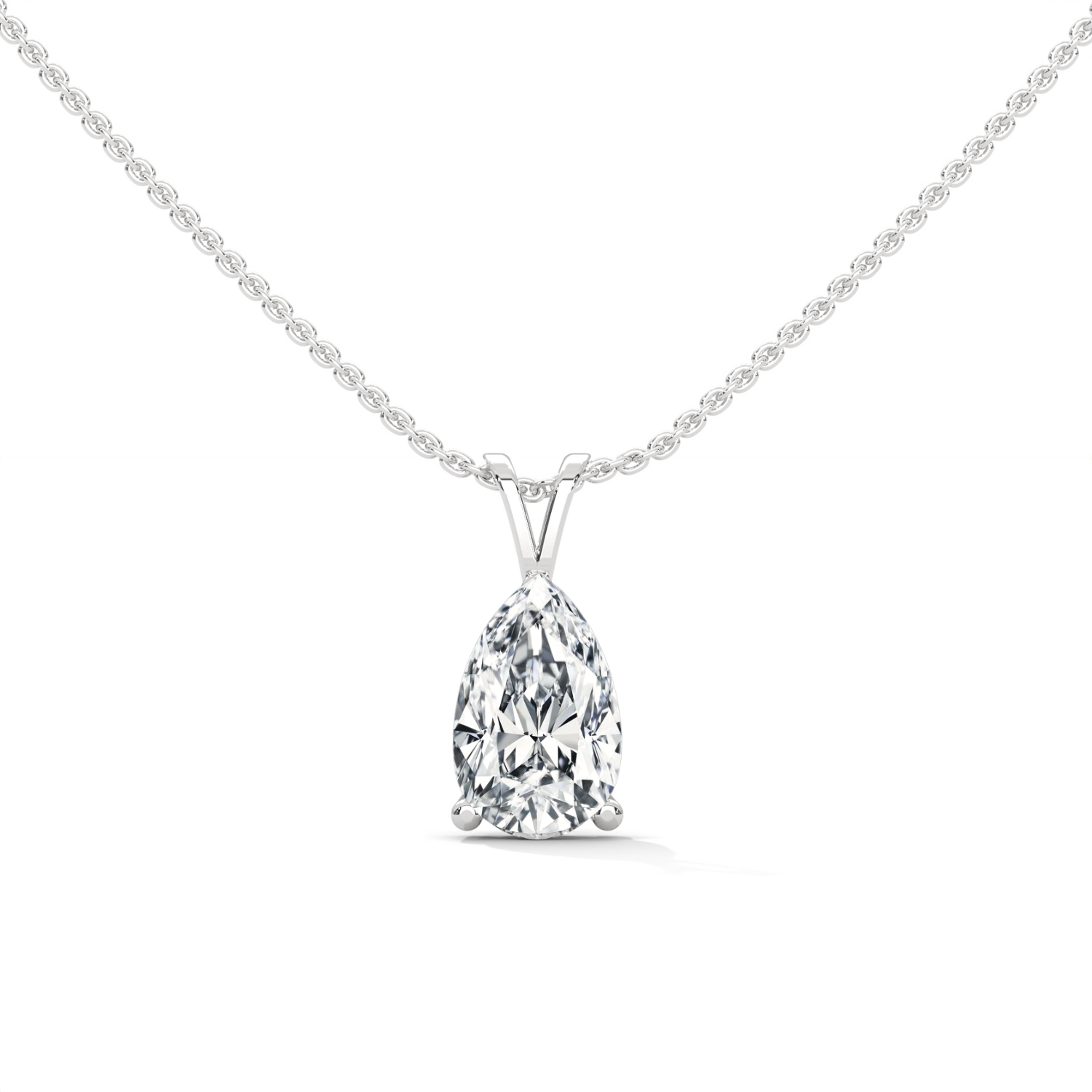 Classic Pear Pendant White Gold