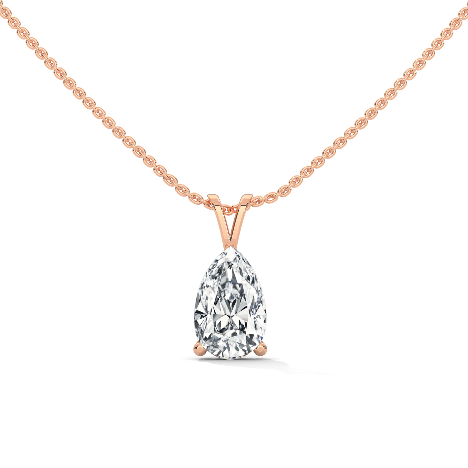 Classic Pear Pendant Rose Gold