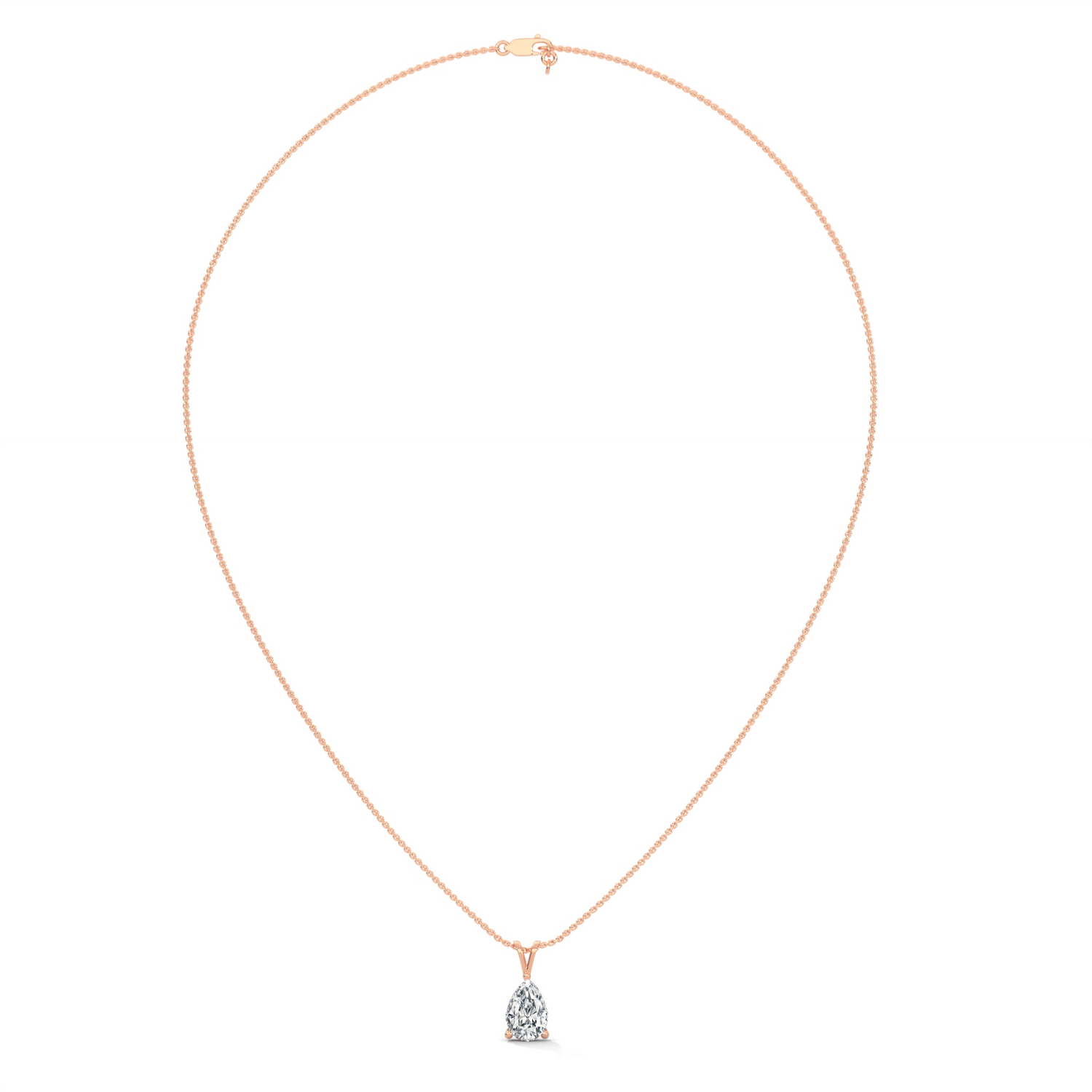 Classic Pear Pendant Rose Gold