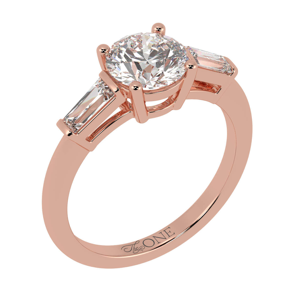 Classic Round & Baguette Trilogy Rose Gold