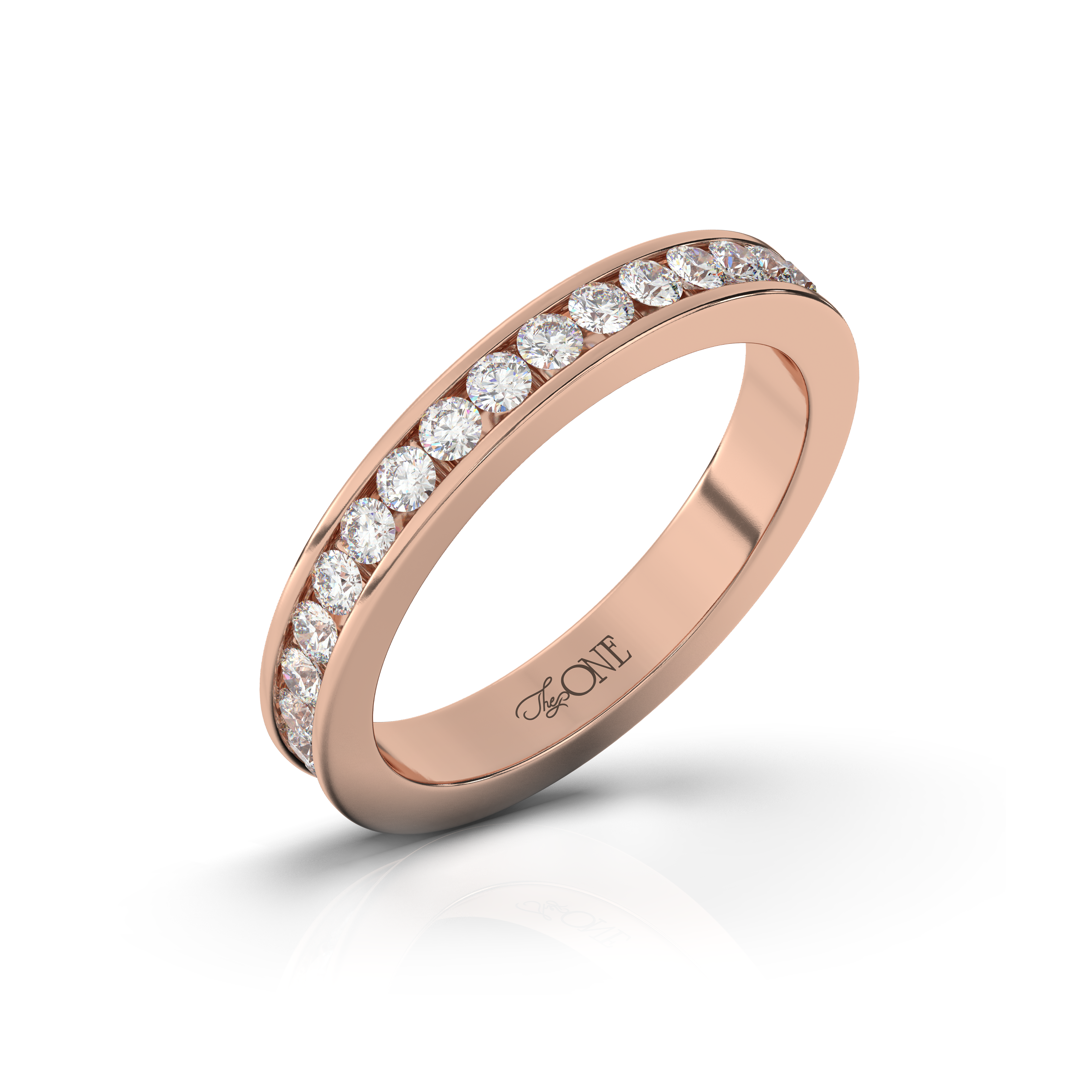 Classic Round Channel Wedding Band Rose Gold