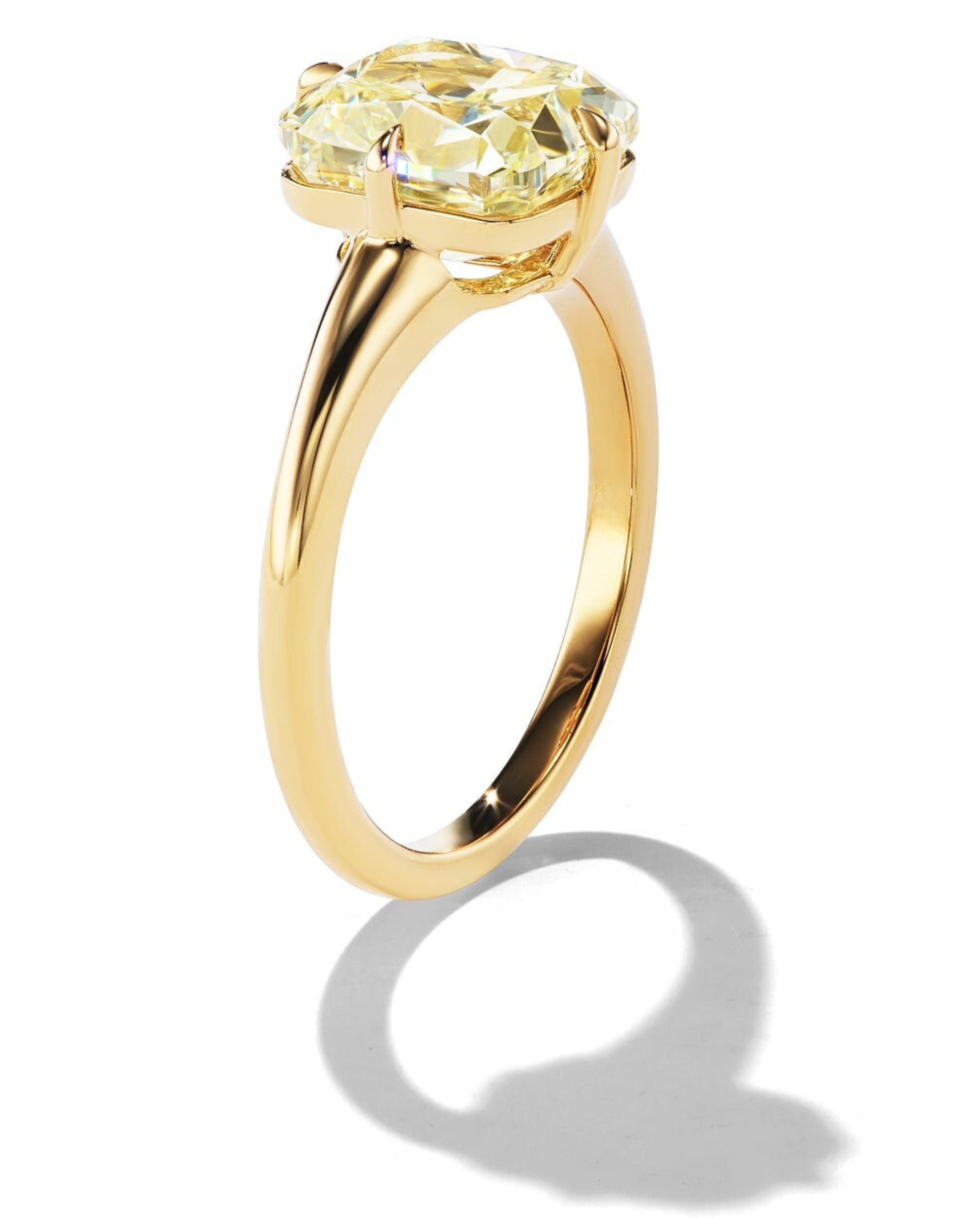 Cushion-Cut Diamond Engagement Ring Yellow Gold