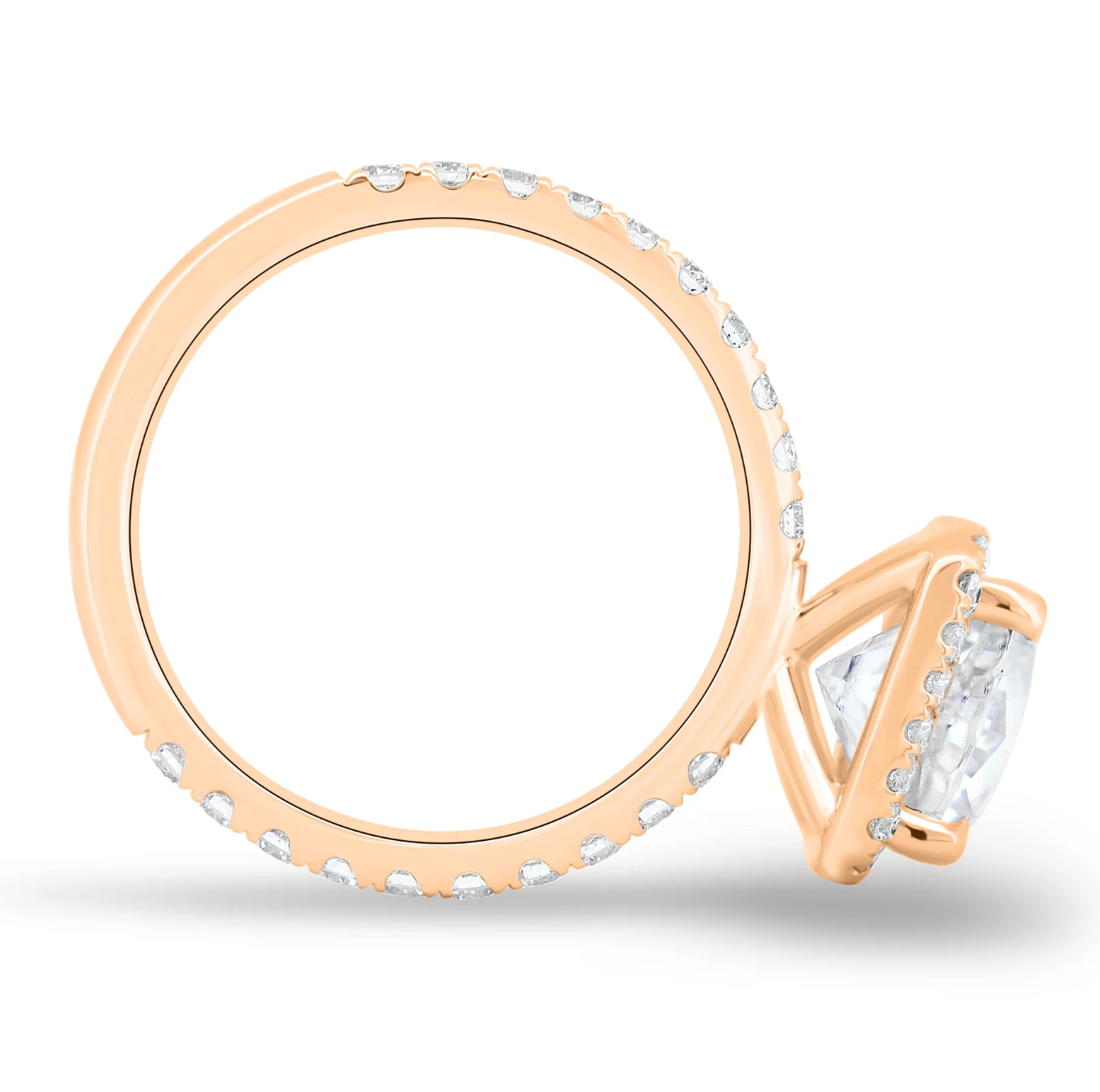Cushion Halo on a Pavé Band