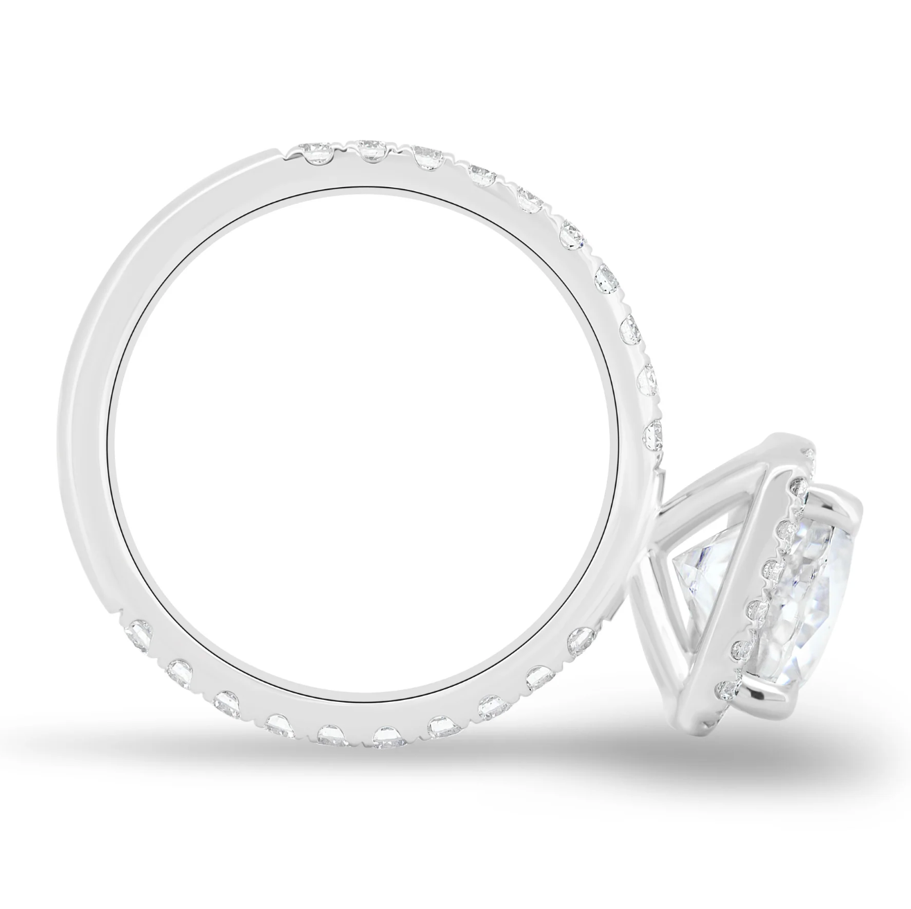 Cushion Halo on a Pavé Band