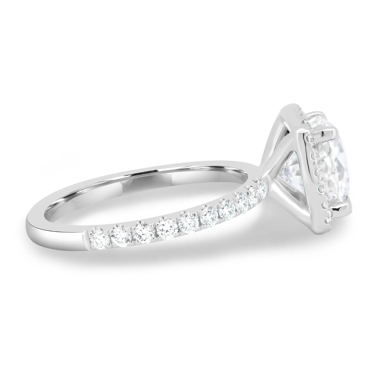 Cushion Halo on a Pavé Band