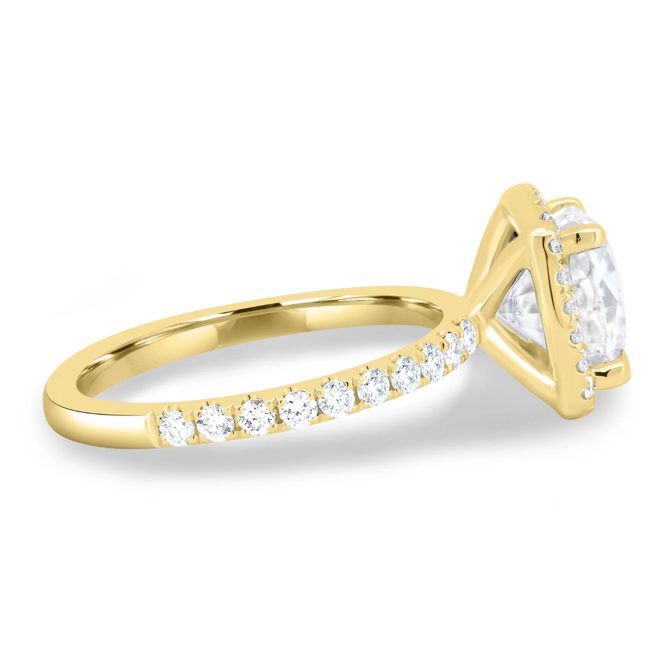 Cushion Halo on a Pavé Band