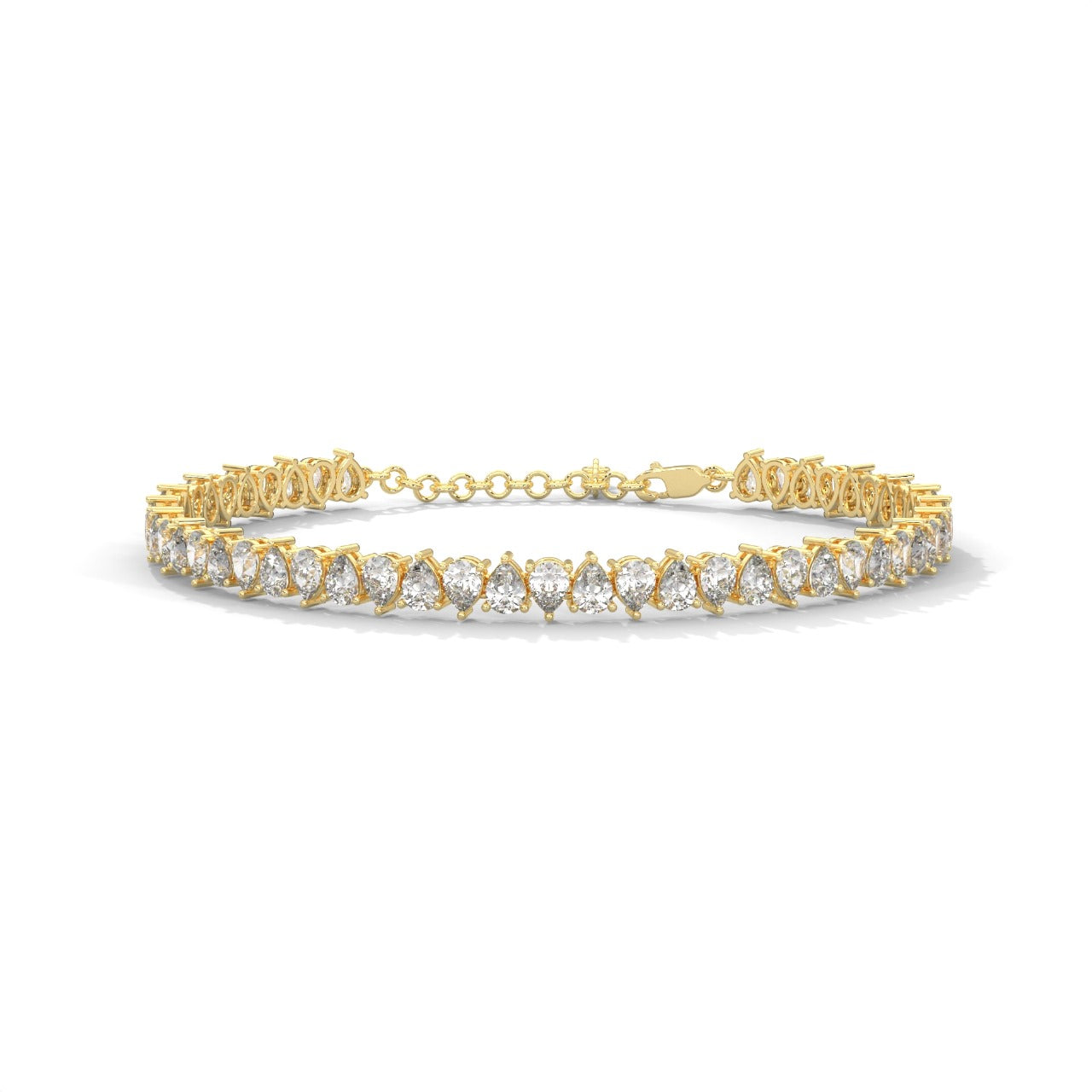 Diamond Pear Bracelet Yellow Gold
