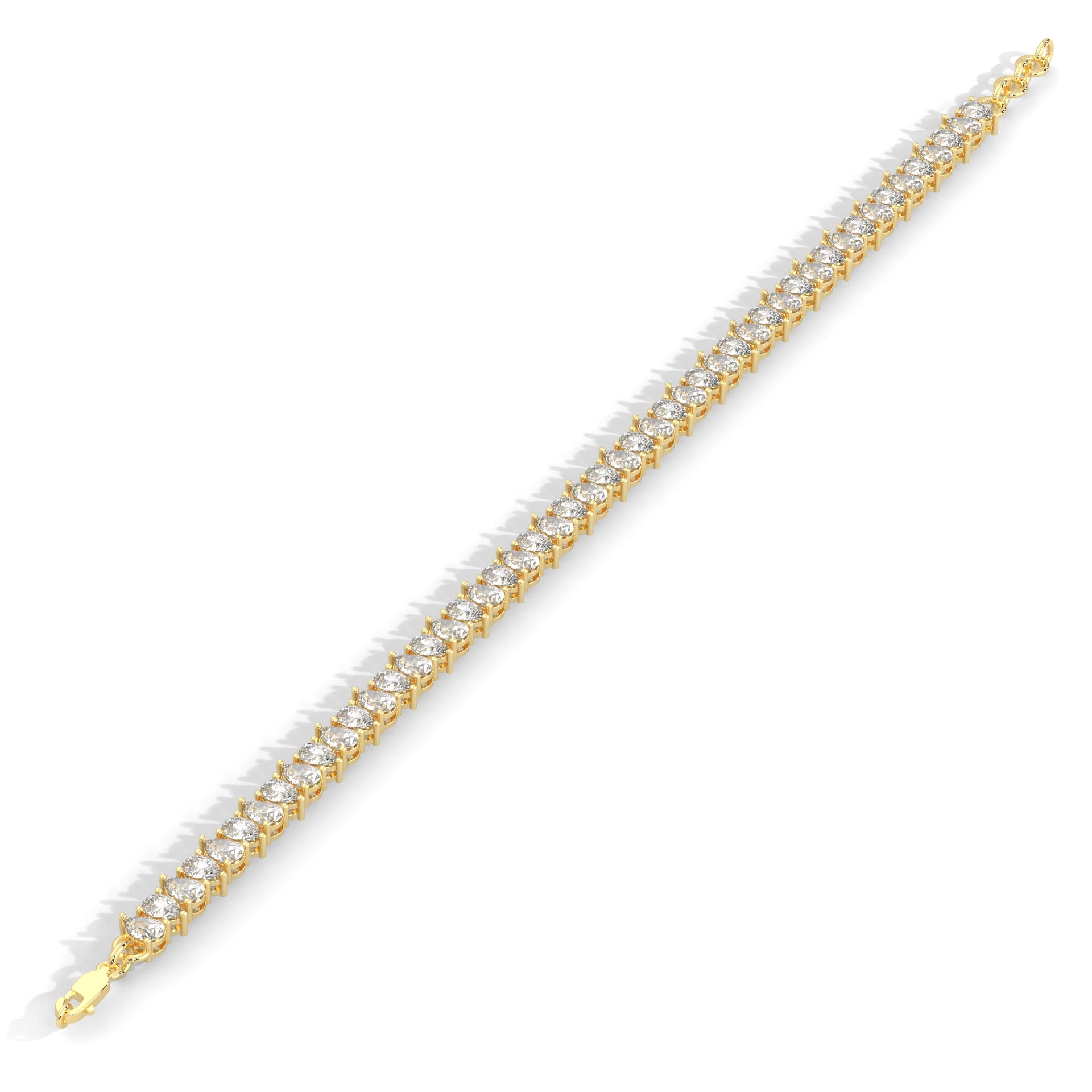 Diamond Pear Bracelet Yellow Gold