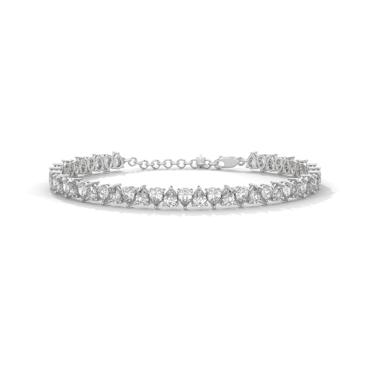 Diamond Pear Bracelet White Gold