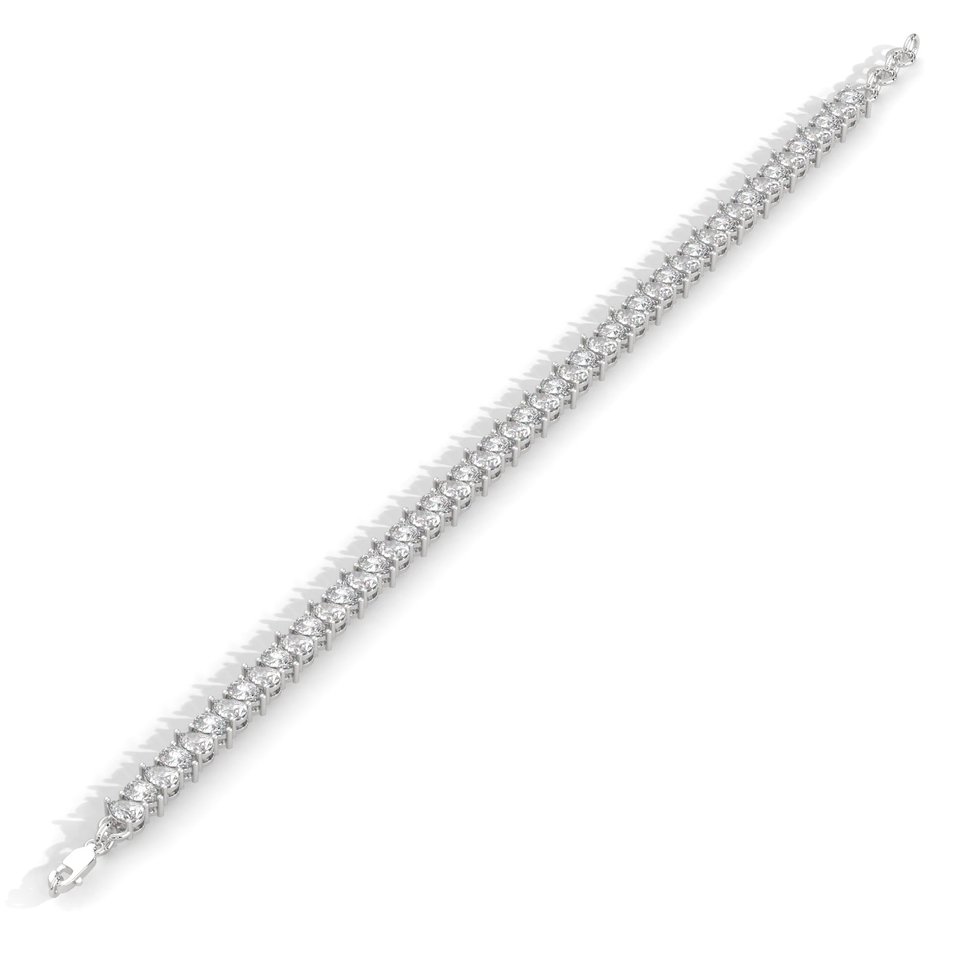 Diamond Pear Bracelet Sterling Silver