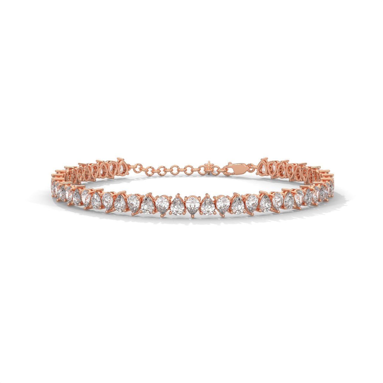 Diamond Pear Bracelet Rose Gold