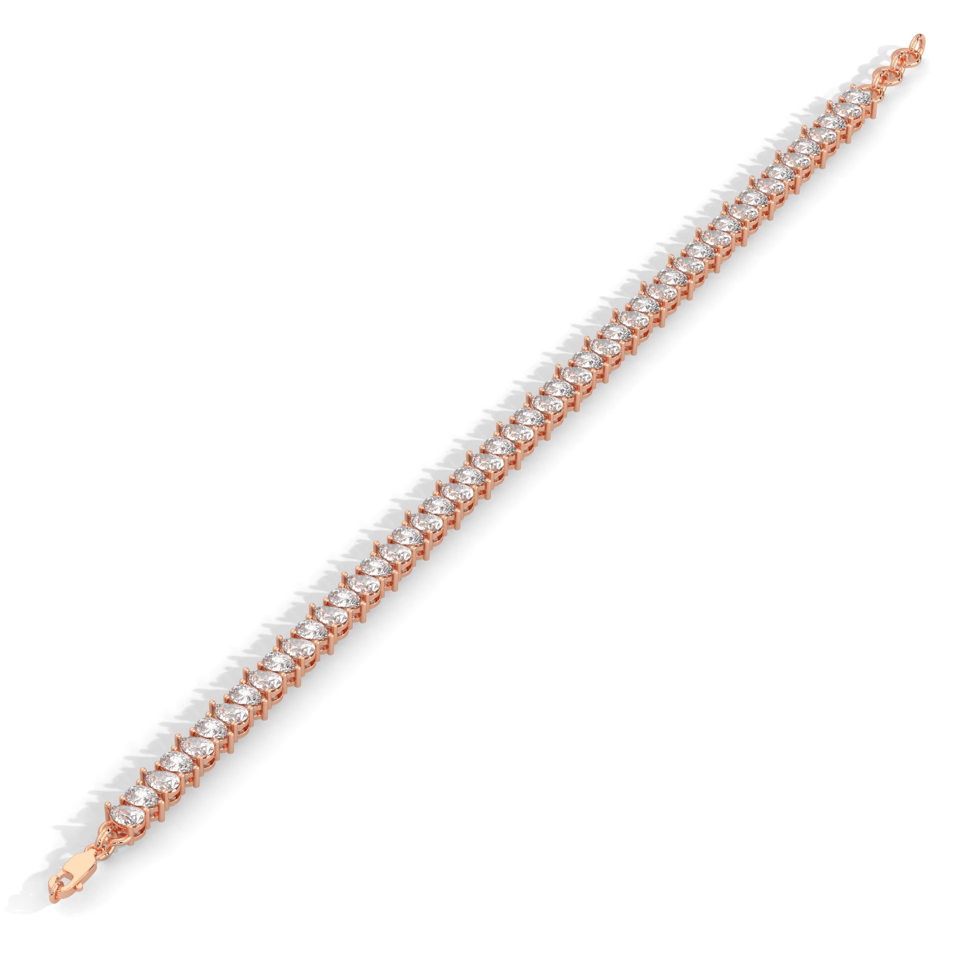 Diamond Pear Bracelet Rose Gold