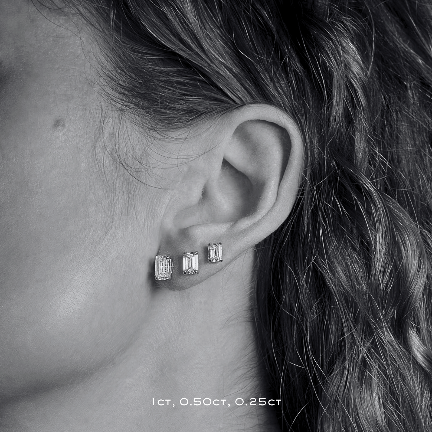 Emerald Diamond Stud Earrings