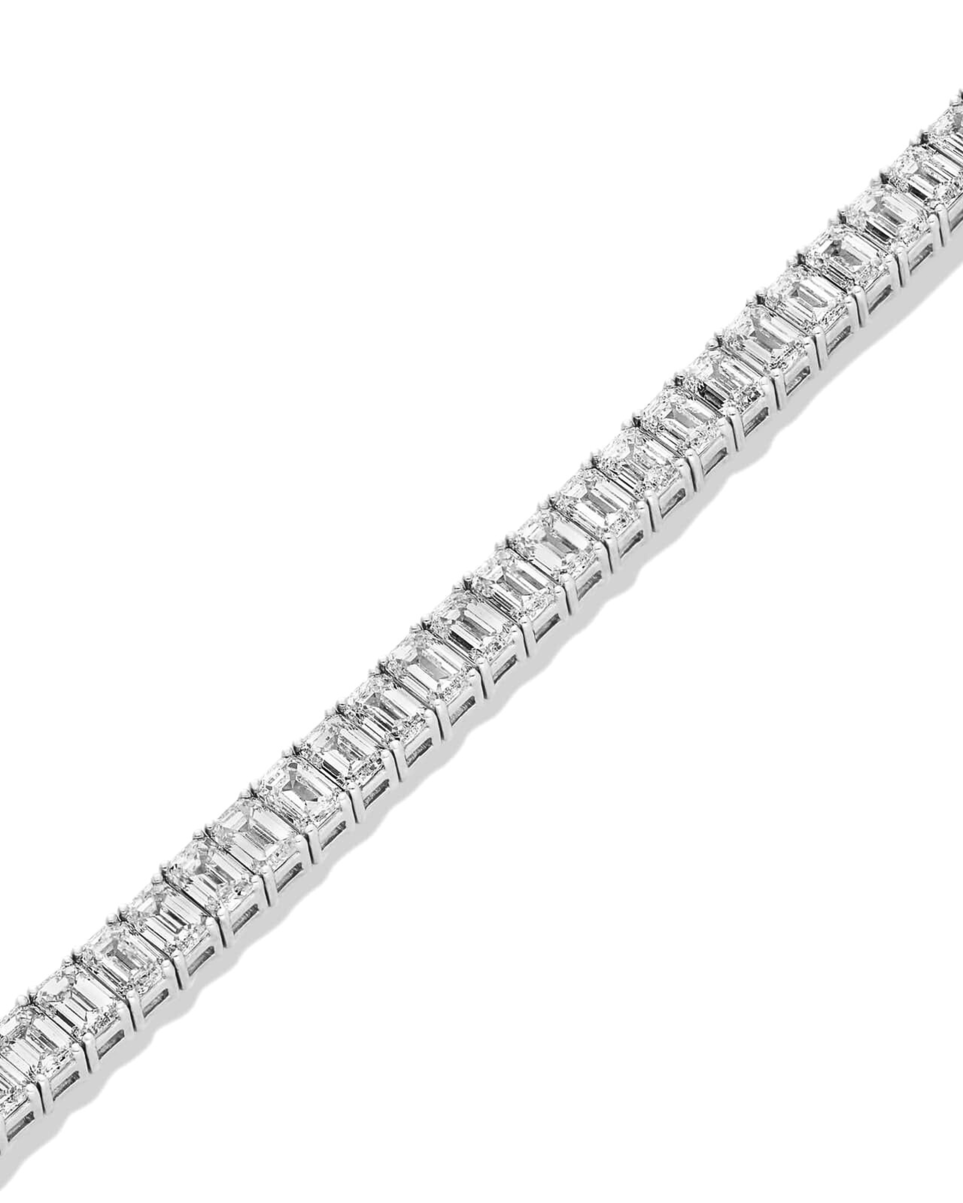 Emerald Diamond Tennis Bracelet Sterling Silver
