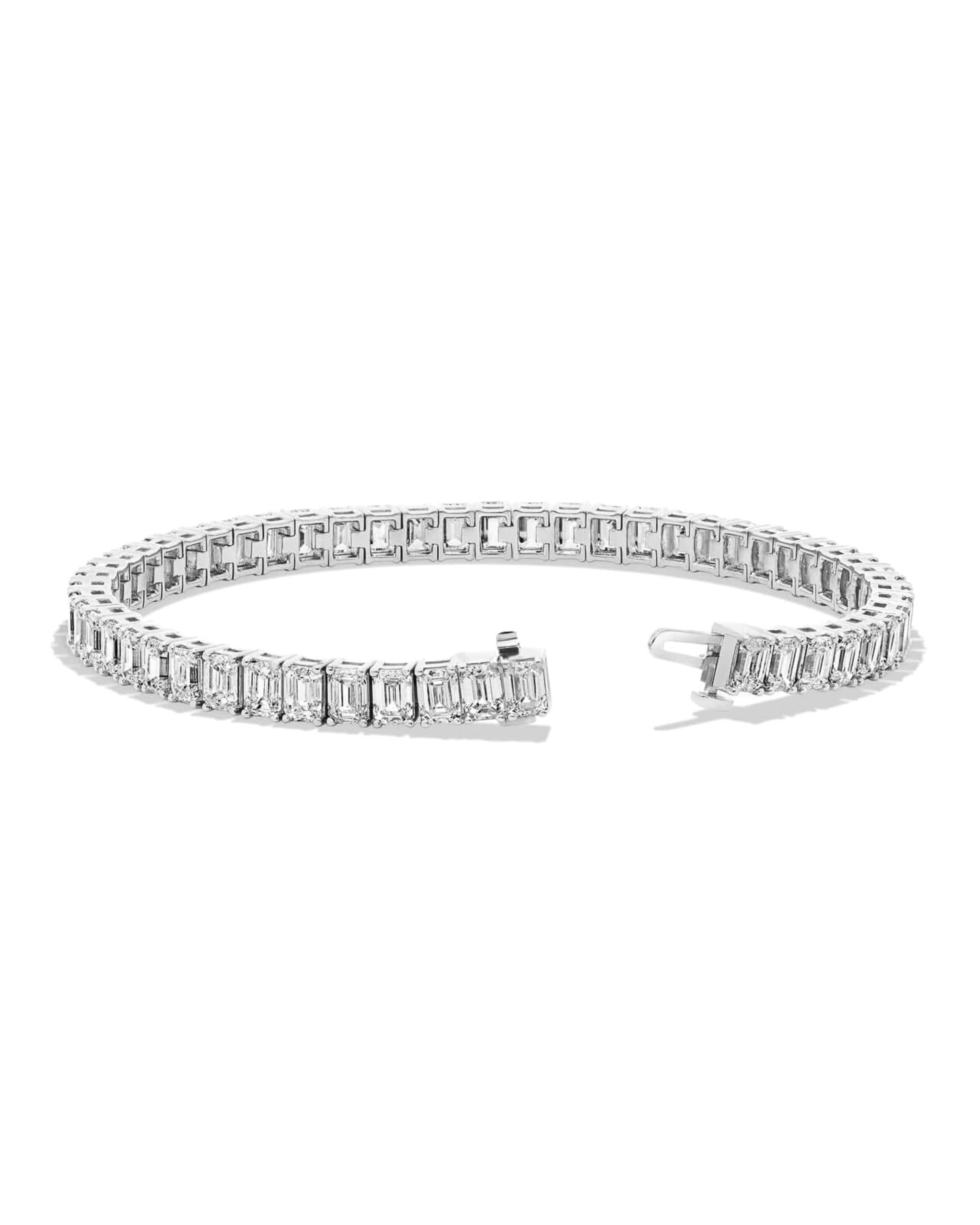 Emerald Diamond Tennis Bracelet Platinum