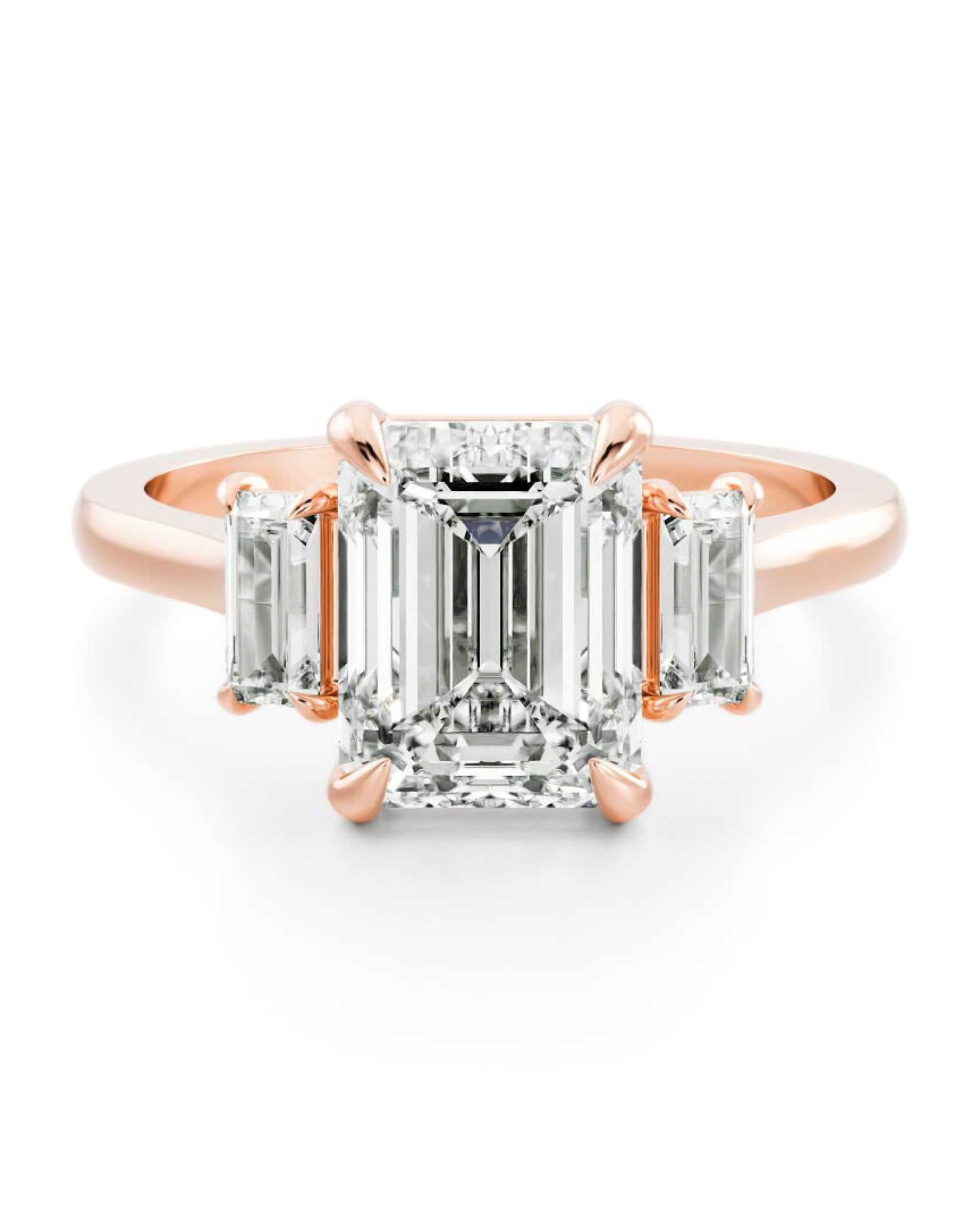 Emerald Diamond Trilogy Rose Gold