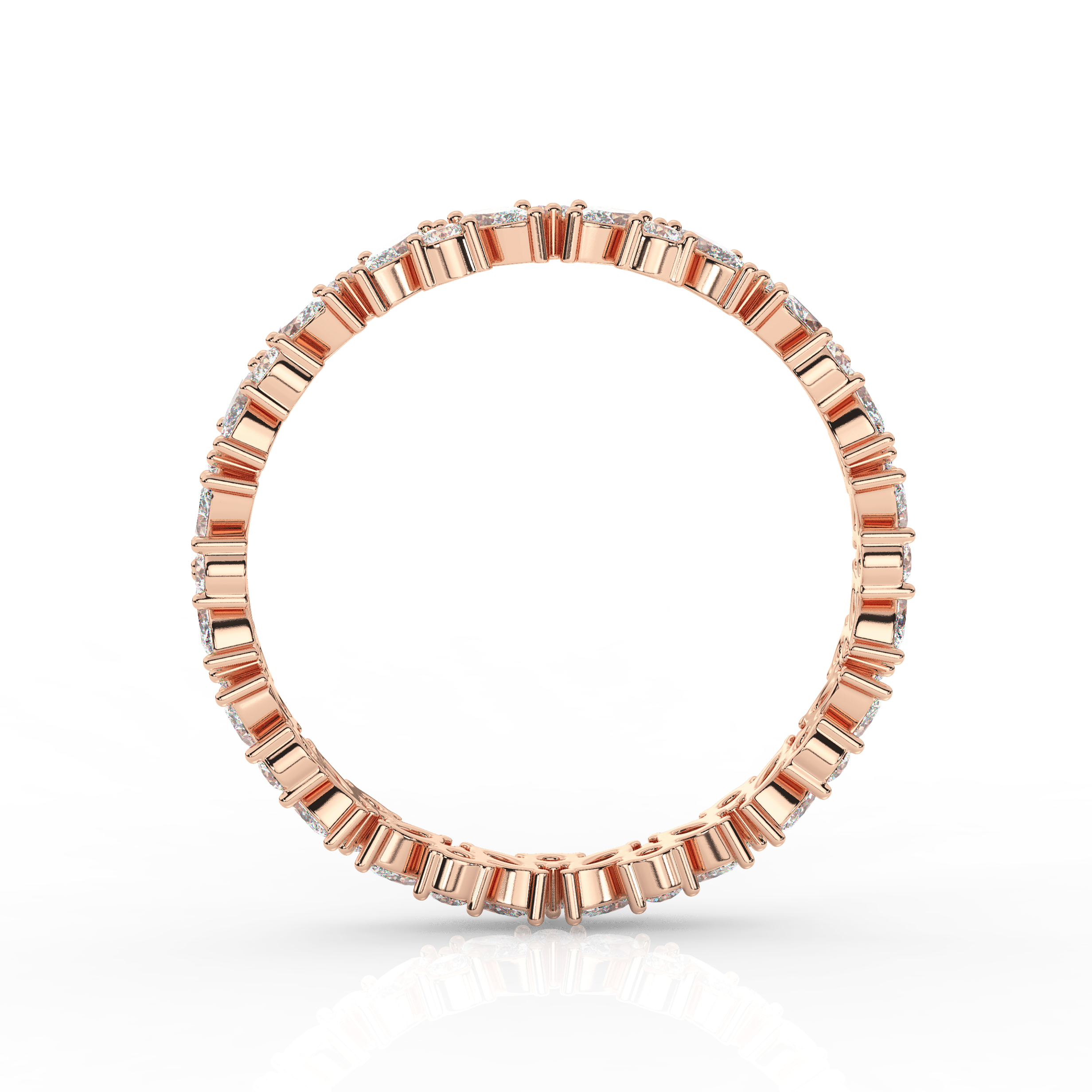 Marquise & Round Diamond Eternity Band Rose Gold