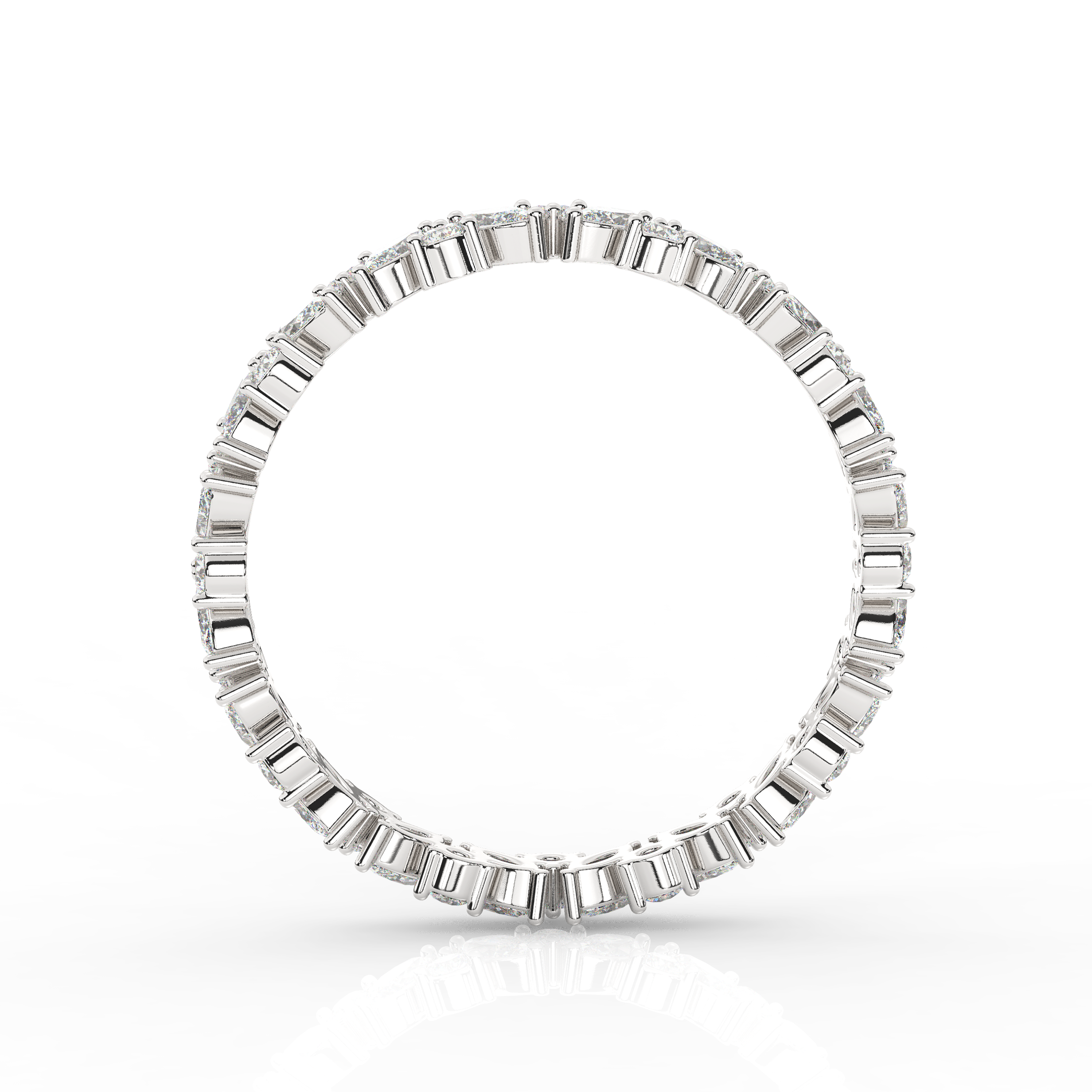 Marquise & Round Diamond Eternity Band Platinum