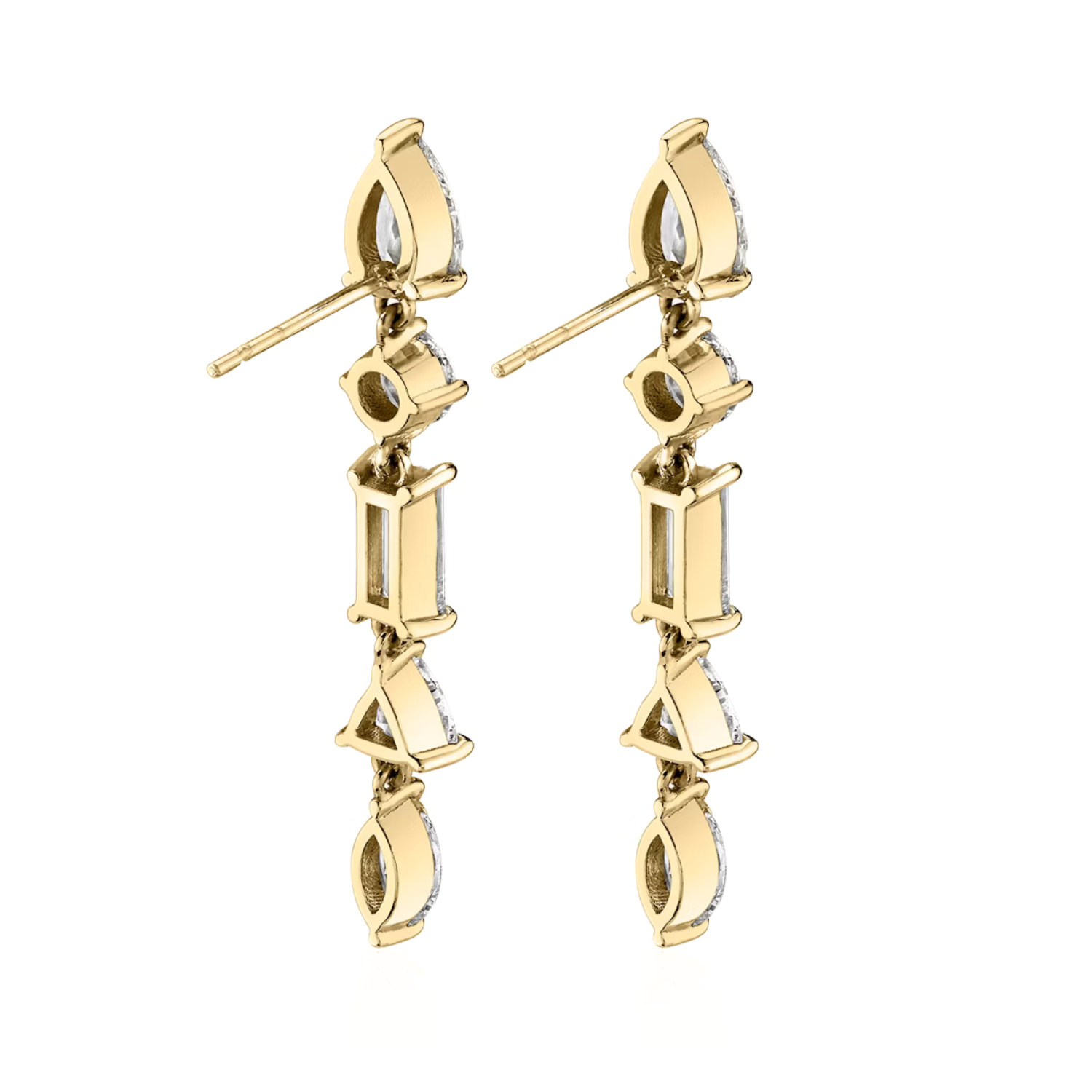 Multi Drop Earrings Yellow Gold