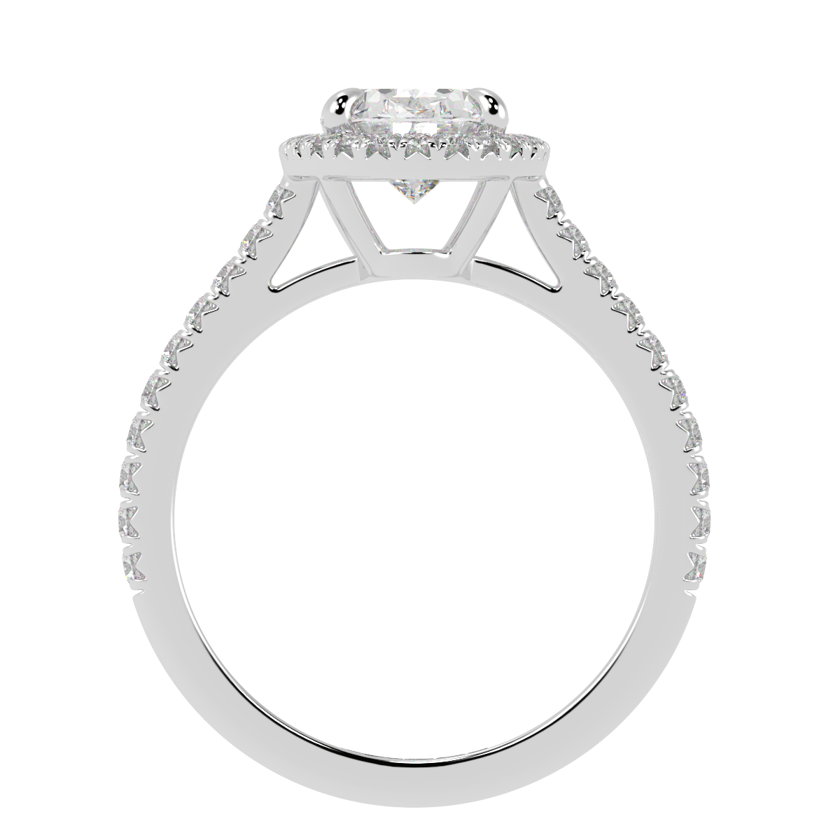 Oval Halo Engagement Ring White Gold