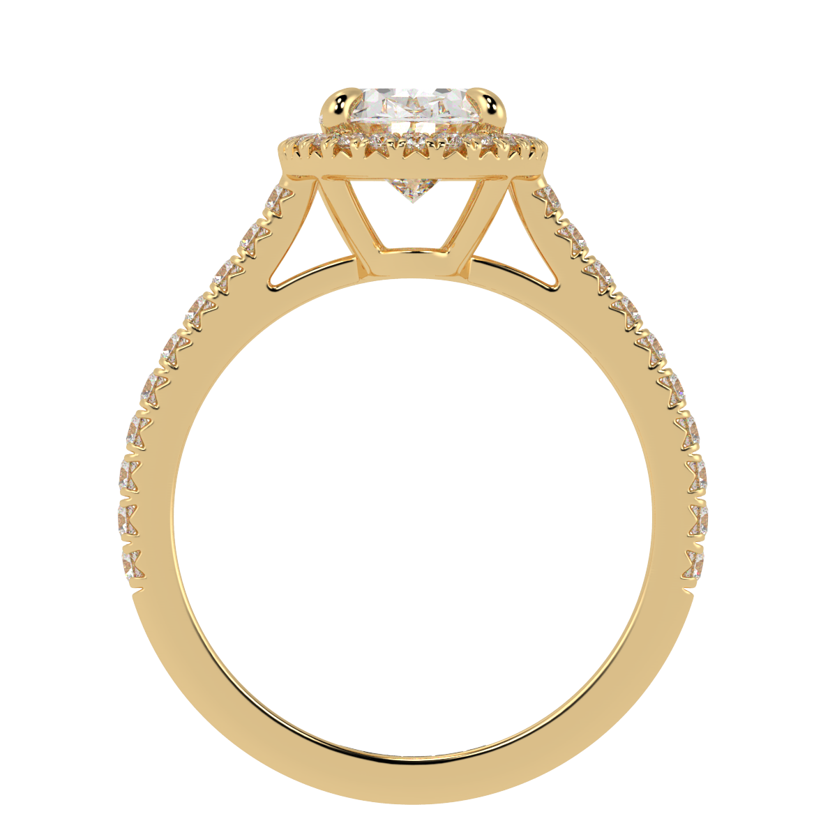 Oval Halo Engagement Ring Yellow Gold