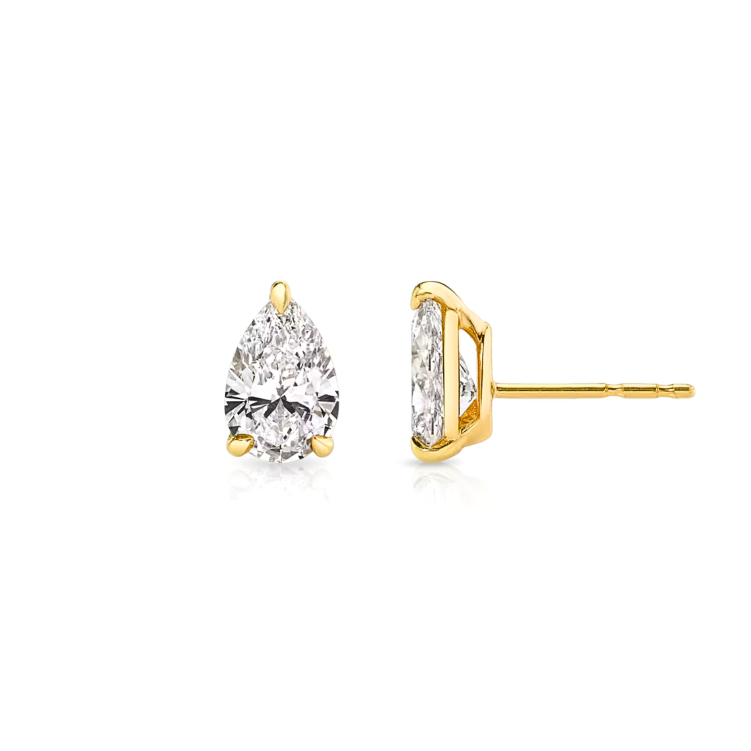 Pear Cut Diamond Stud Earrings White Gold