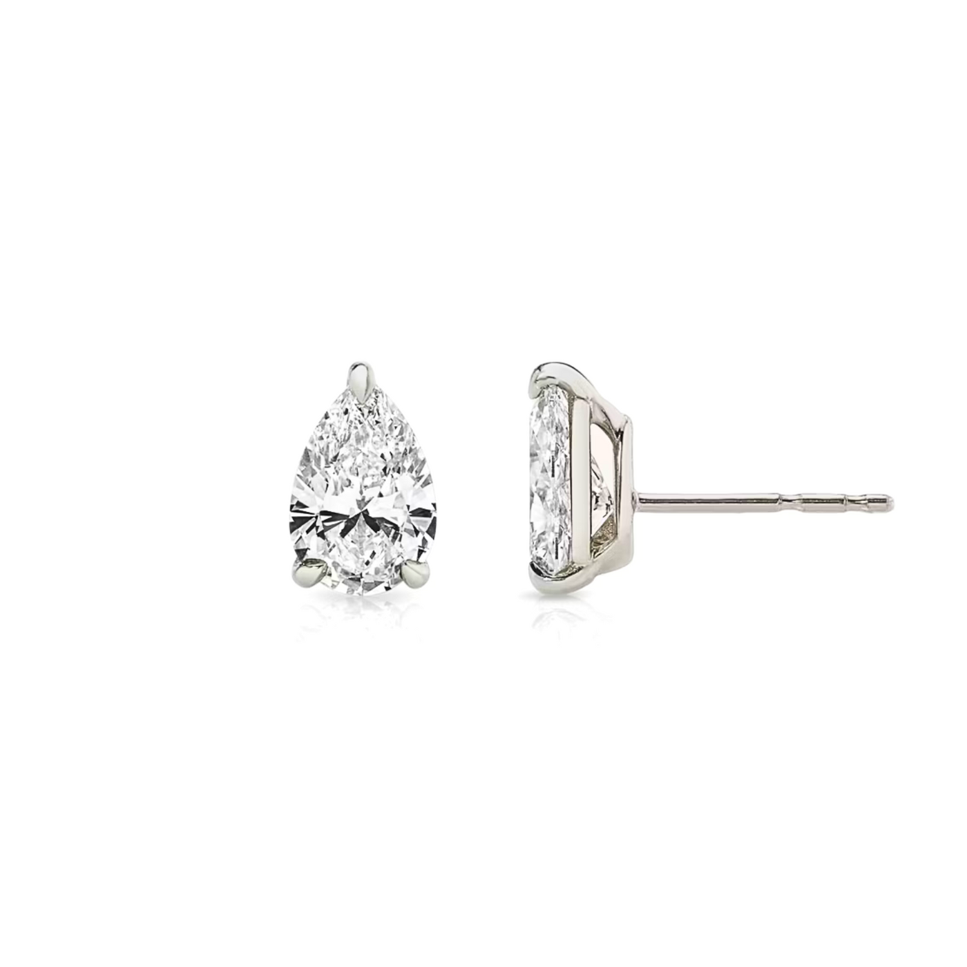 Pear Cut Diamond Stud Earrings Platinum