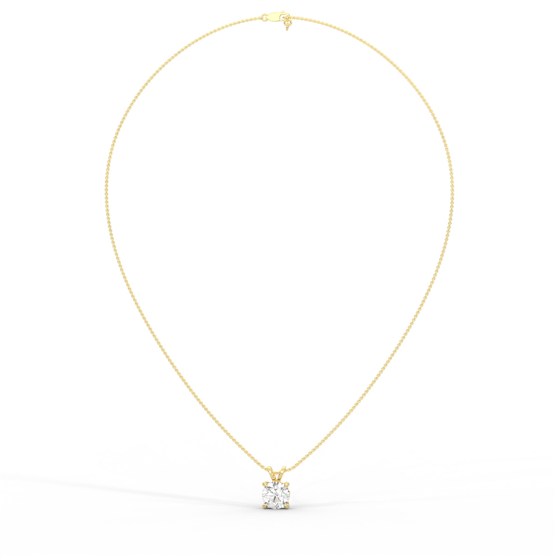 Round Brilliant Pendant Yellow Gold