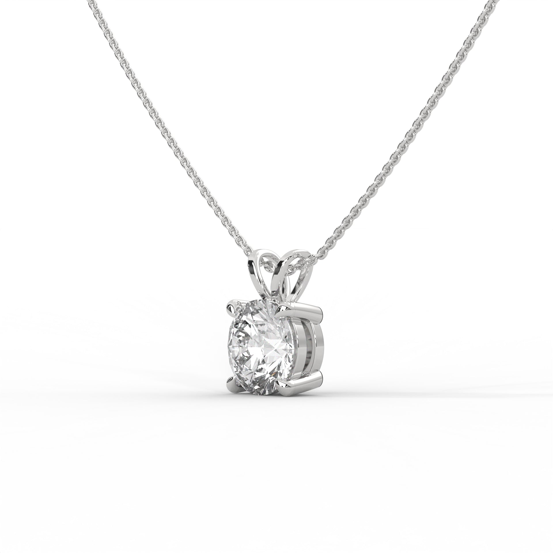 Round Brilliant Pendant Sterling Silver