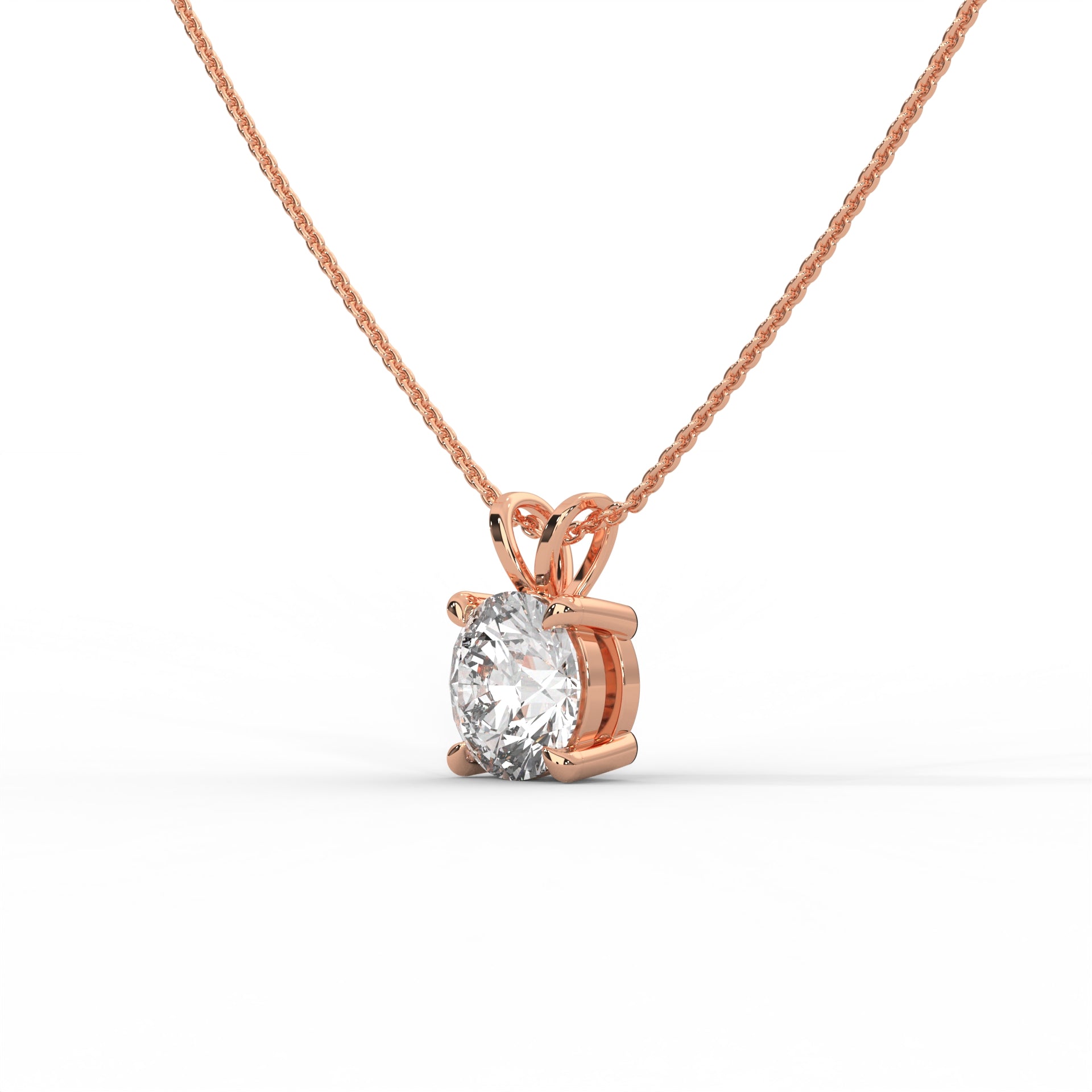 Round Brilliant Pendant Rose Gold