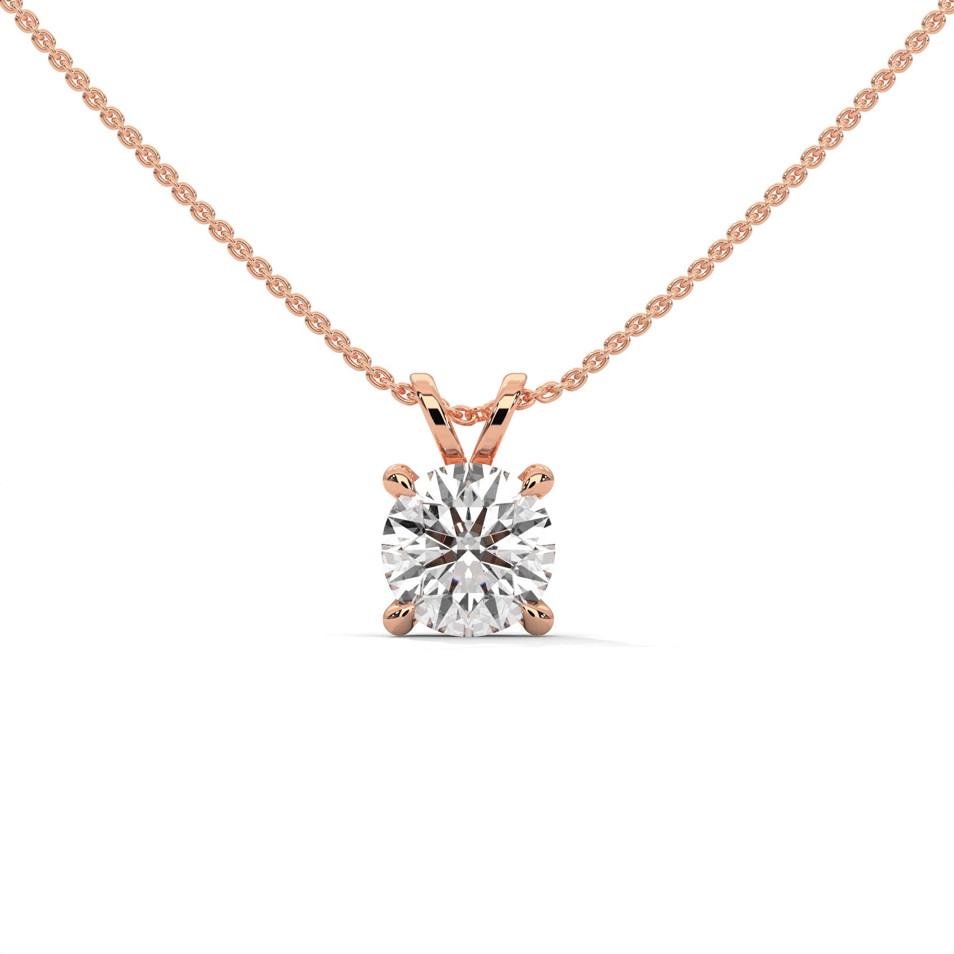 Round Brilliant Pendant Rose Gold