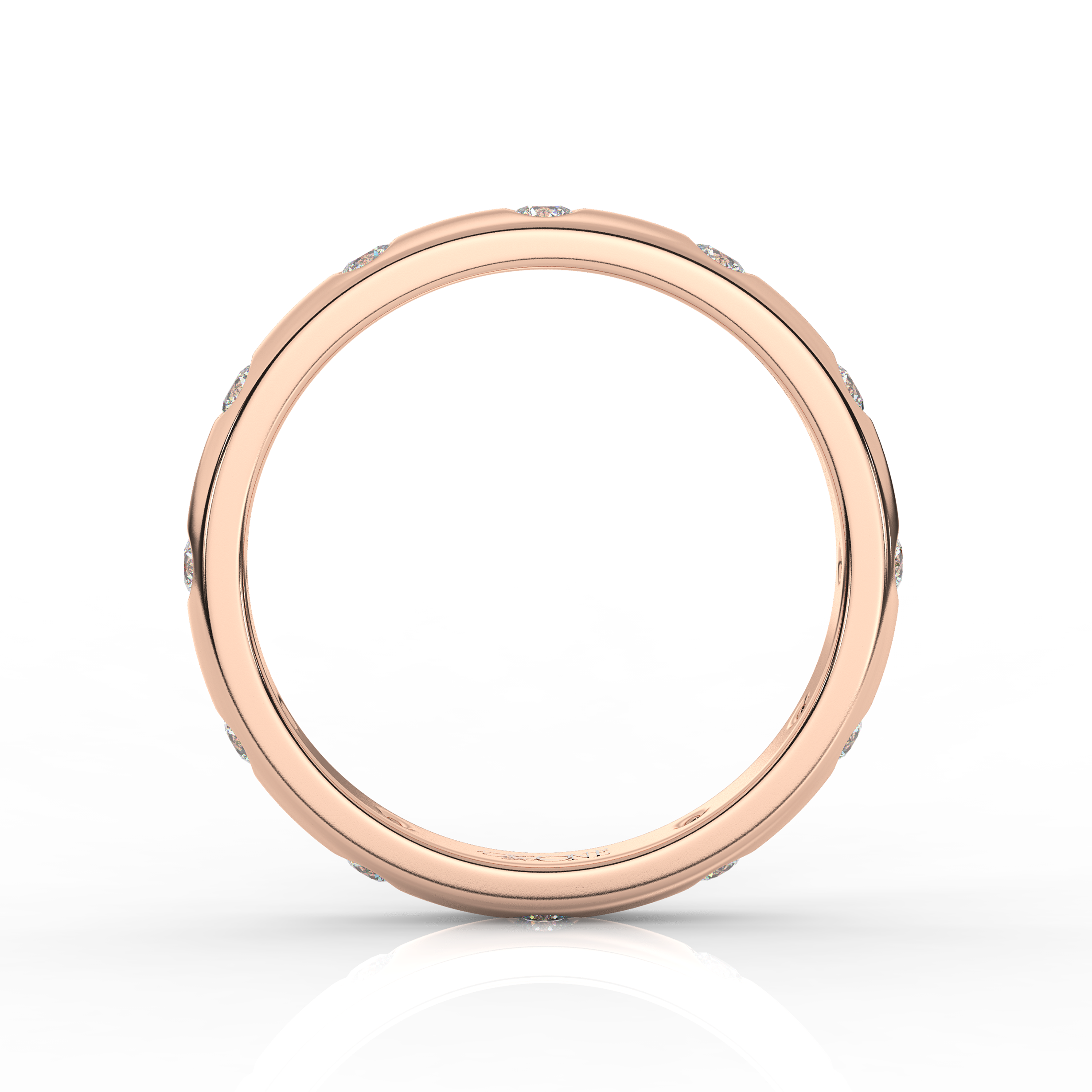 Round Diamond Band Rose Gold