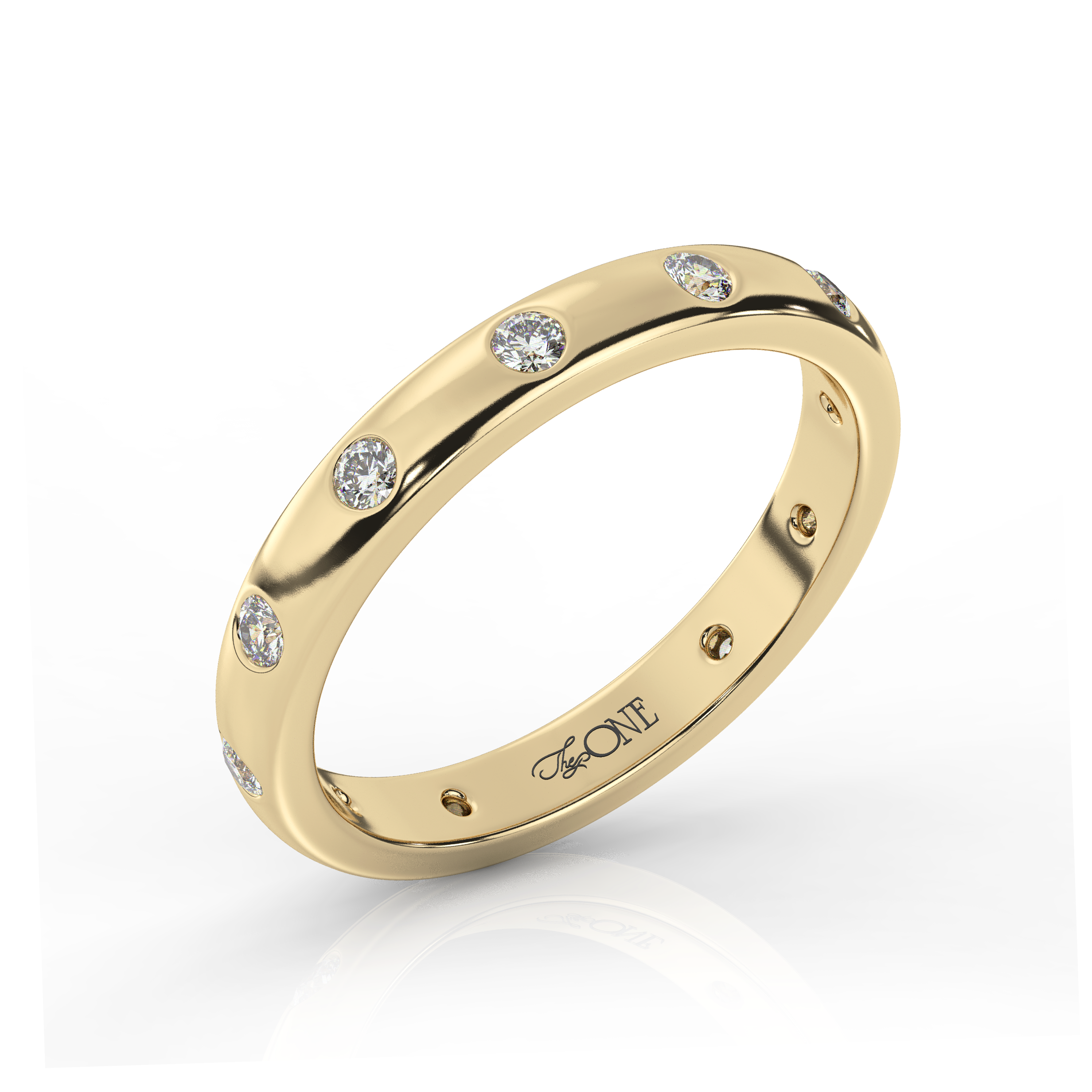 Round Diamond Band Yellow Gold