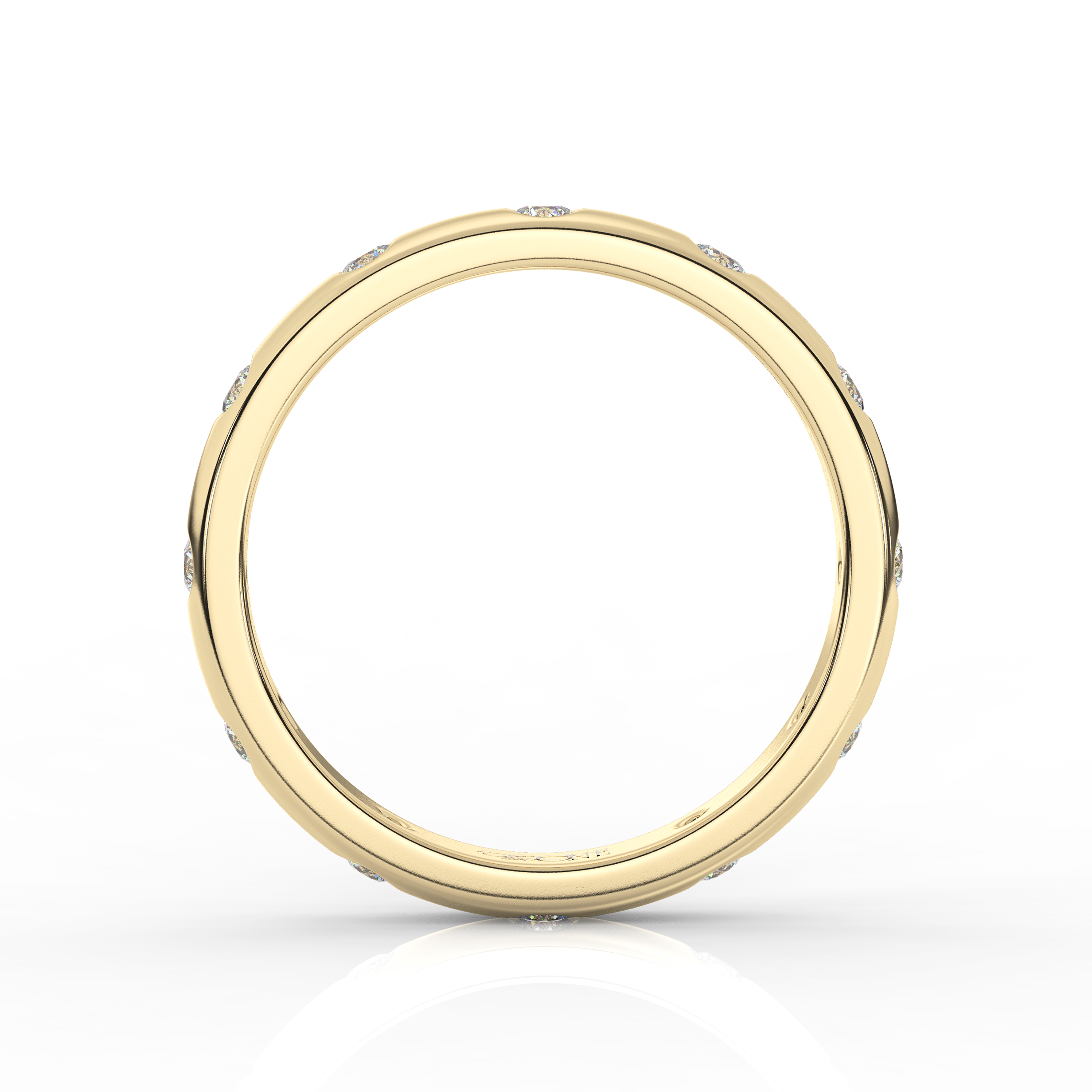 Round Diamond Band Yellow Gold