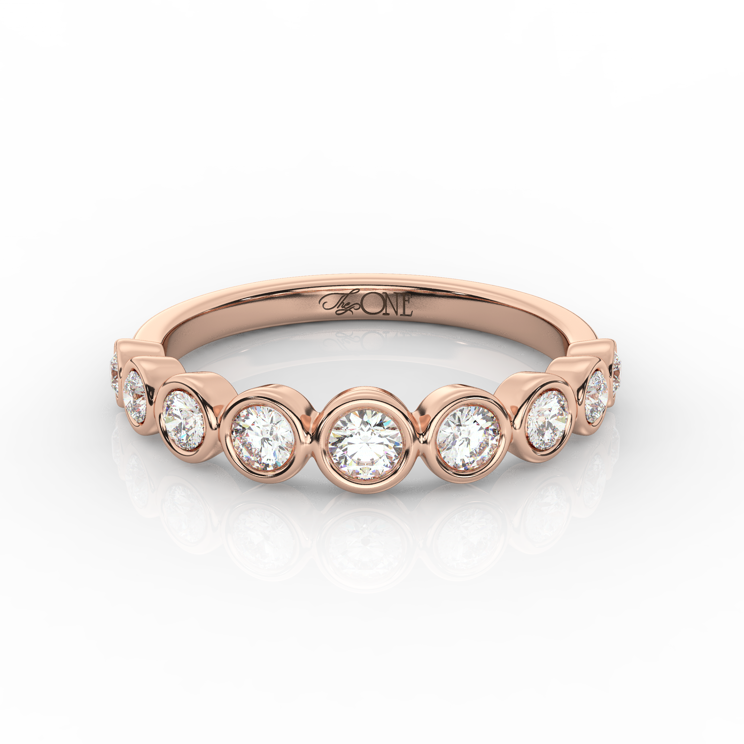 Round Diamond Bezel Set Ring Rose Gold