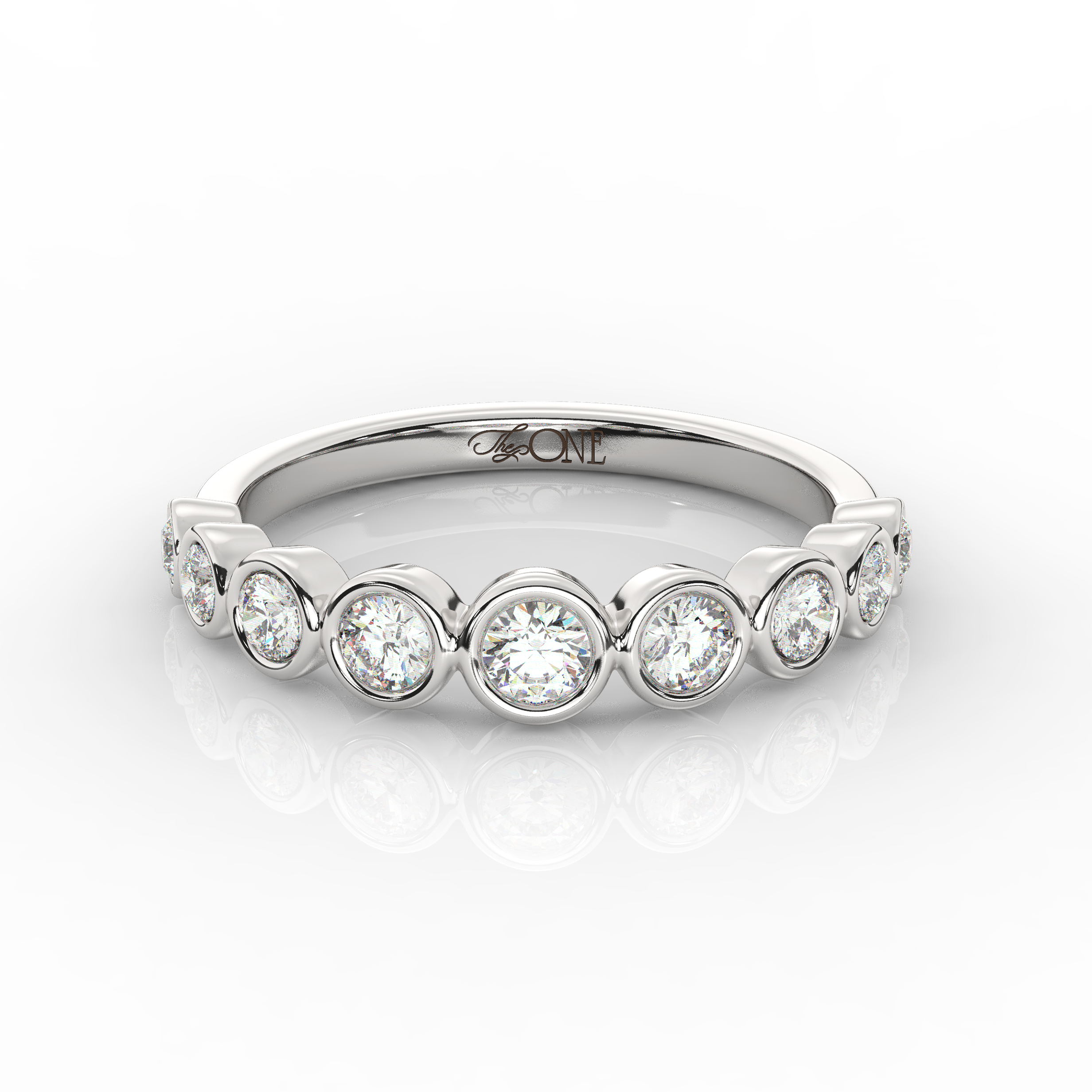 Round Diamond Bezel Set Ring White Gold