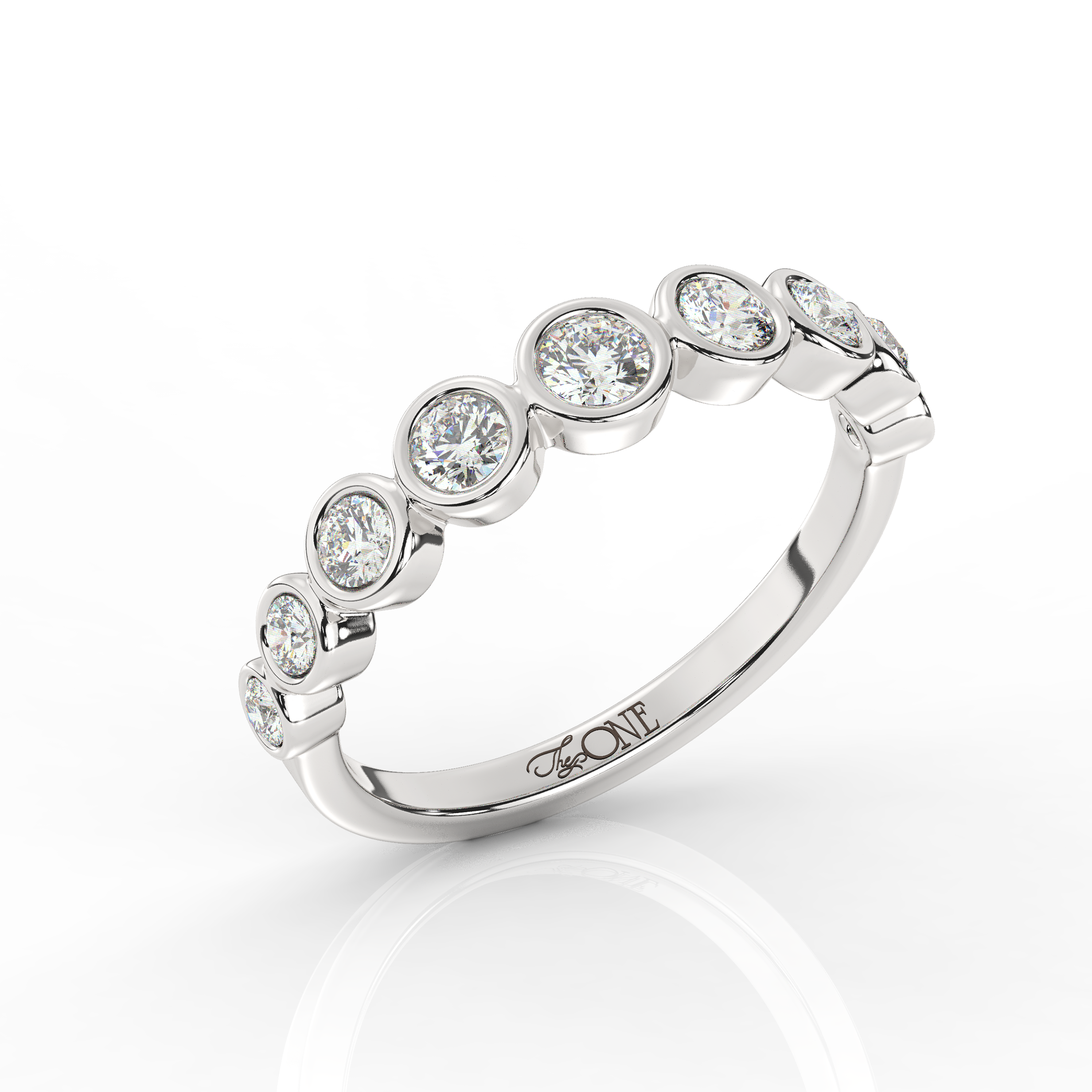 Round Diamond Bezel Set Ring White Gold