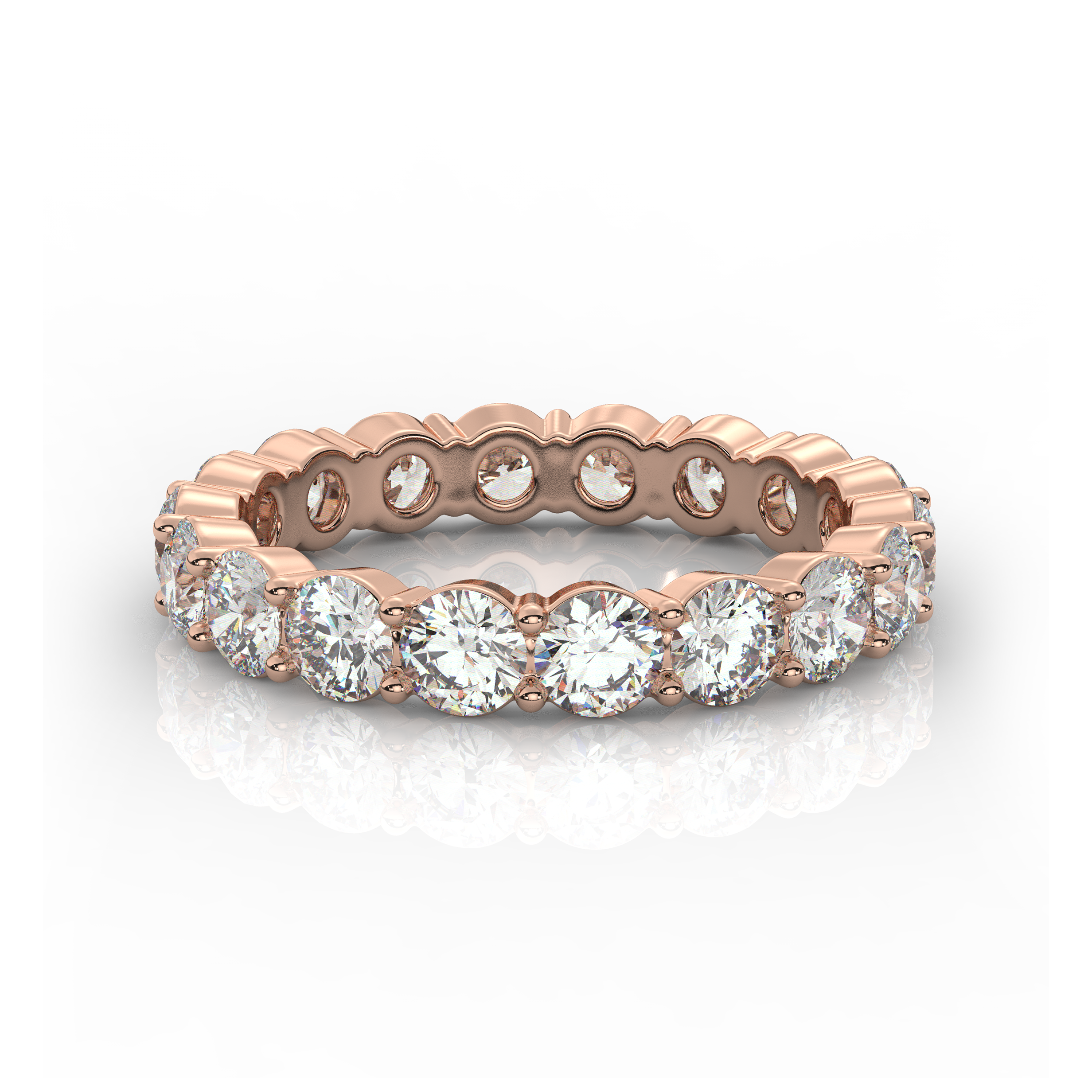 Round Diamond Eternity Band Rose Gold