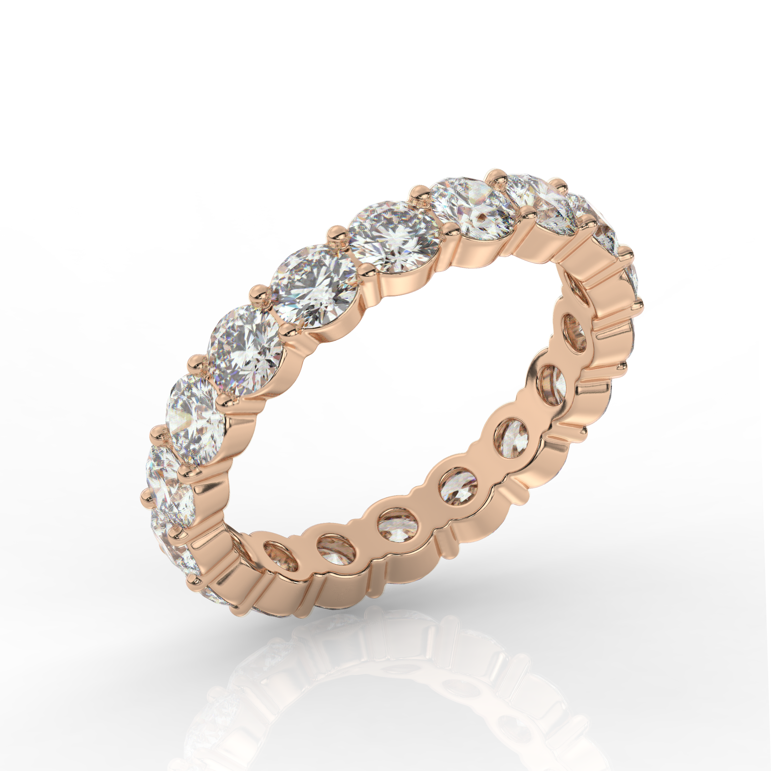 Round Diamond Eternity Band Rose Gold