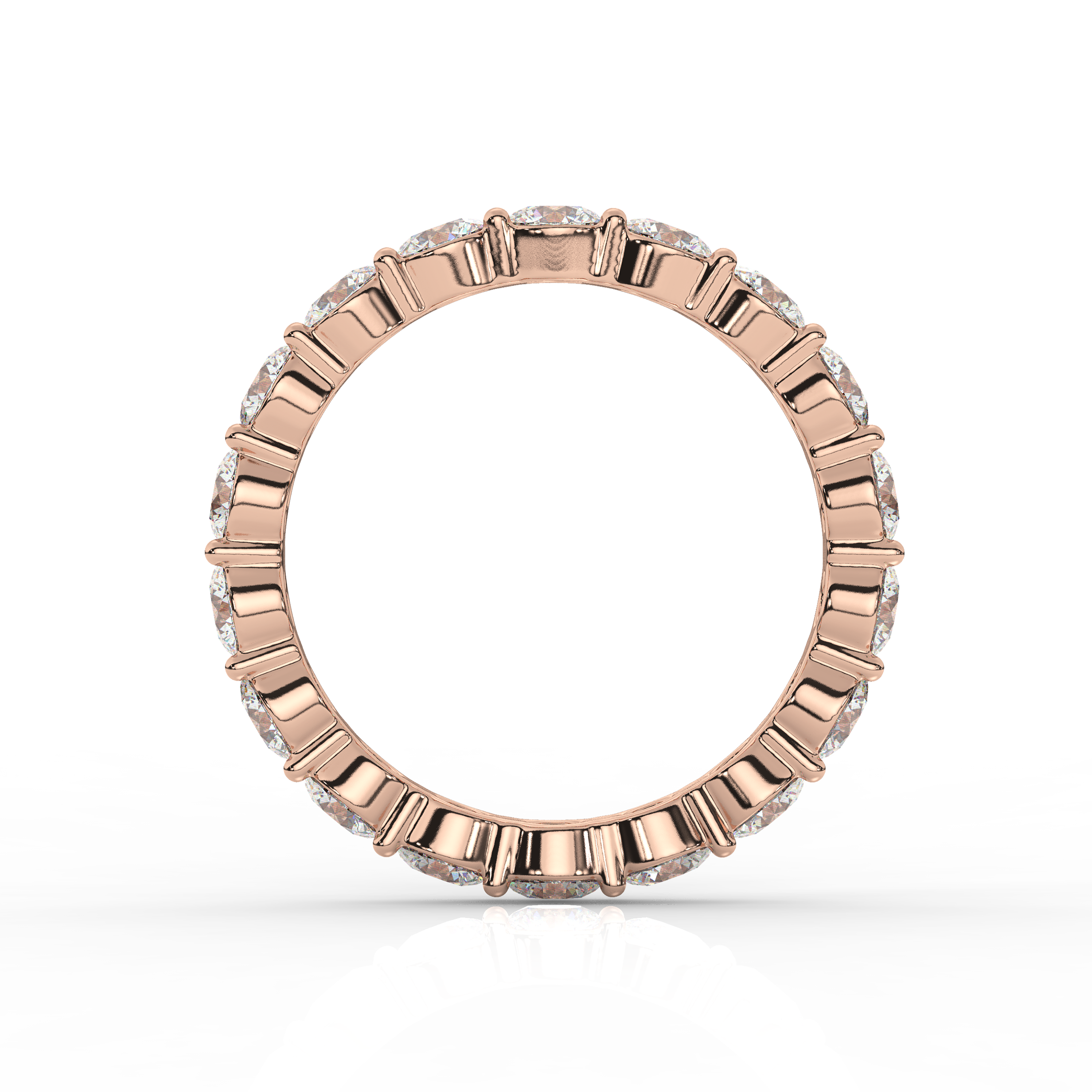 Round Diamond Eternity Band Rose Gold
