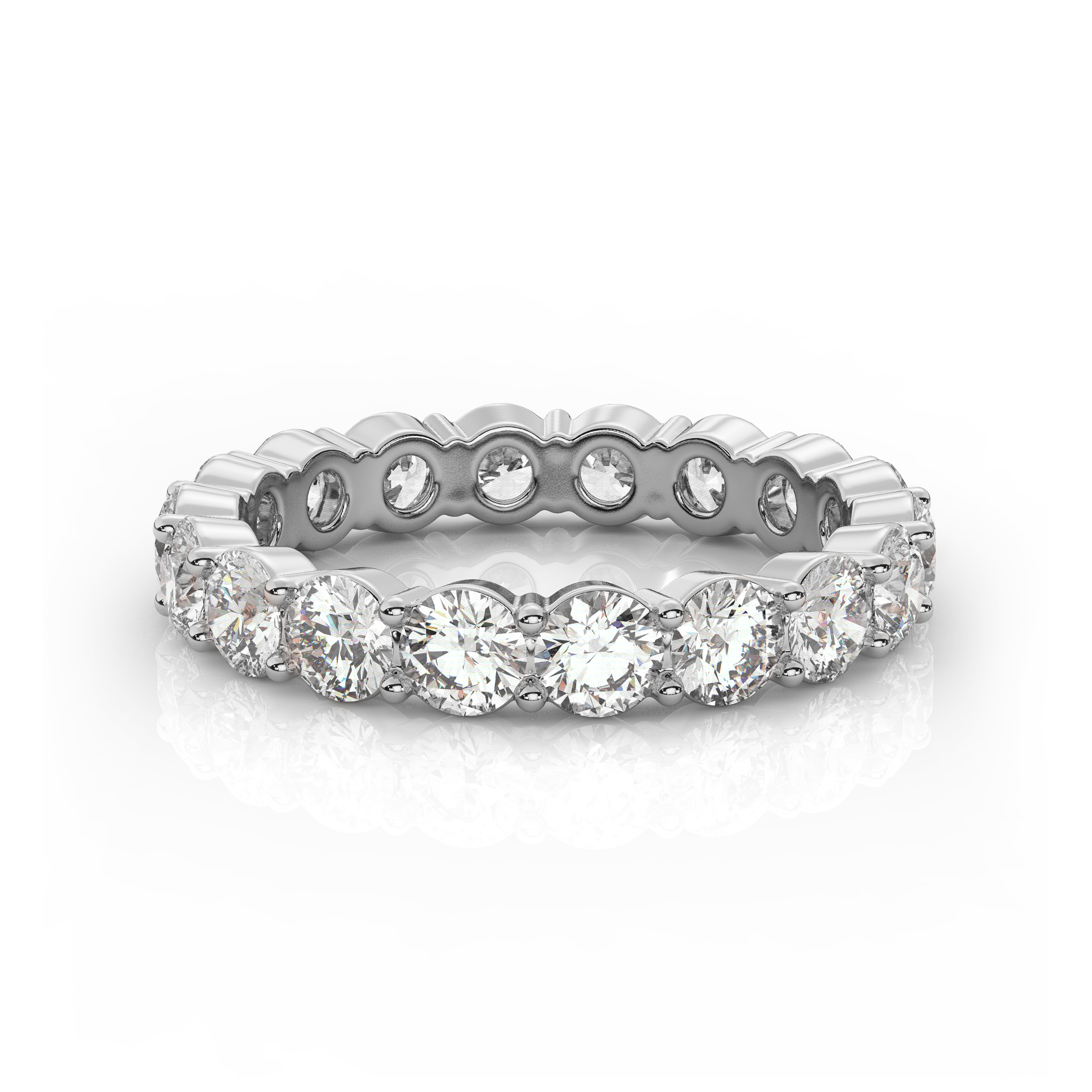 Round Diamond Eternity Band White Gold